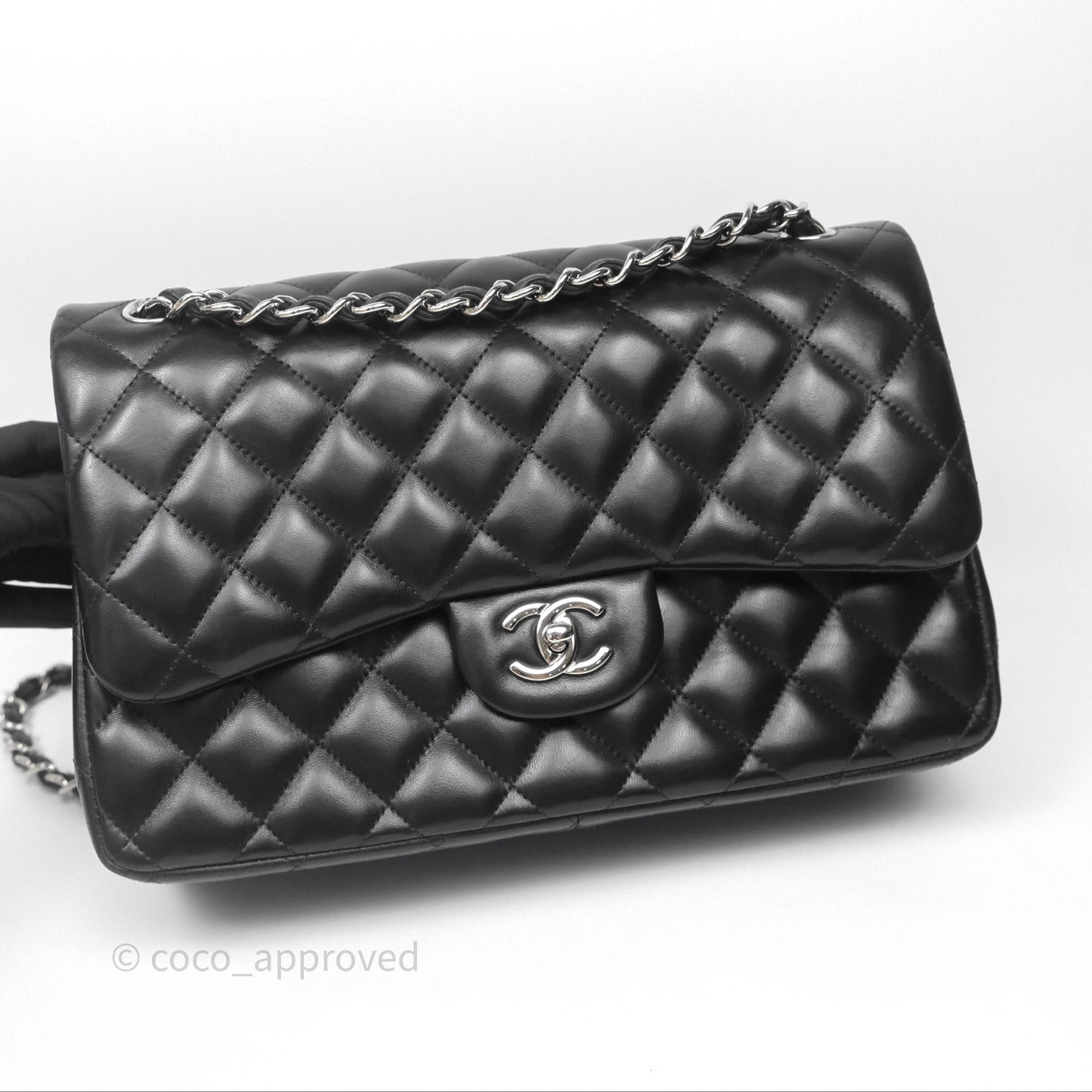 Chanel Jumbo Double Flap Black Lambskin Silver Hardware⁣⁣
