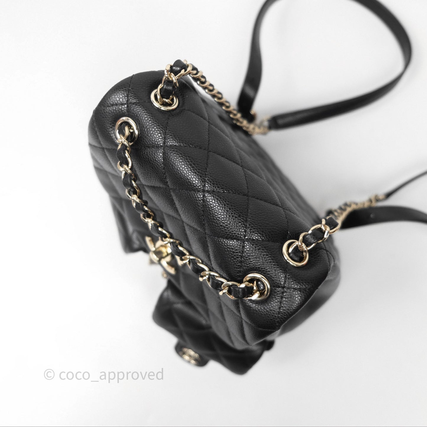 Chanel Duma Backpack Medium Black Caviar Gold Hardware