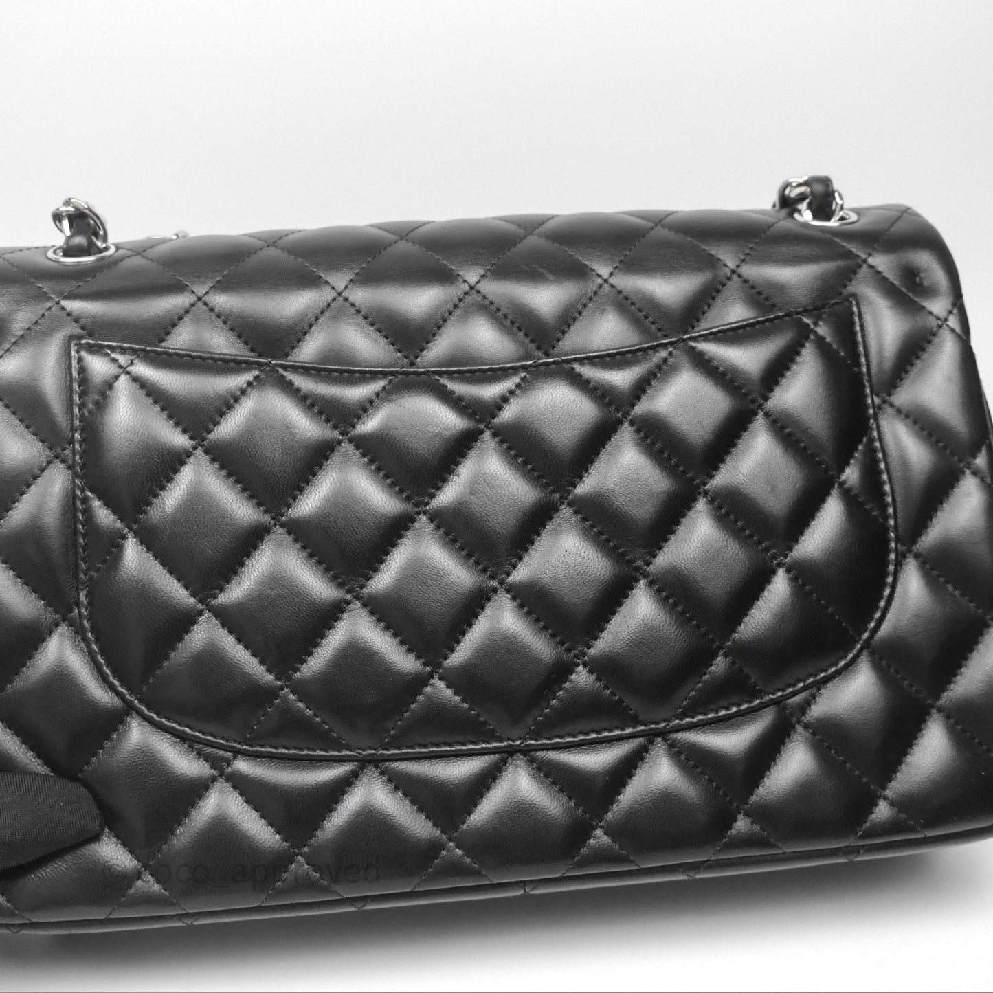 Chanel Jumbo Double Flap Black Lambskin Silver Hardware⁣⁣