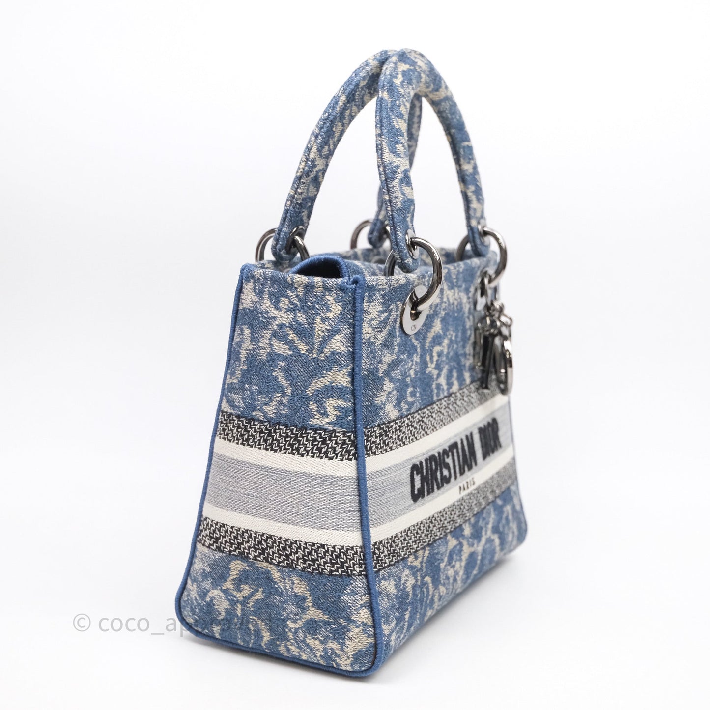 Christian Dior Medium Lady D-Lite Bag Blue Toile de Jouy Embroidery