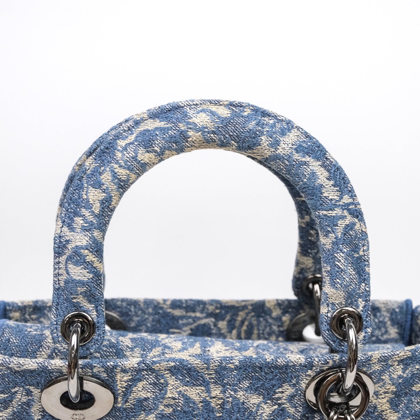 Christian Dior Medium Lady D-Lite Bag Blue Toile de Jouy Embroidery