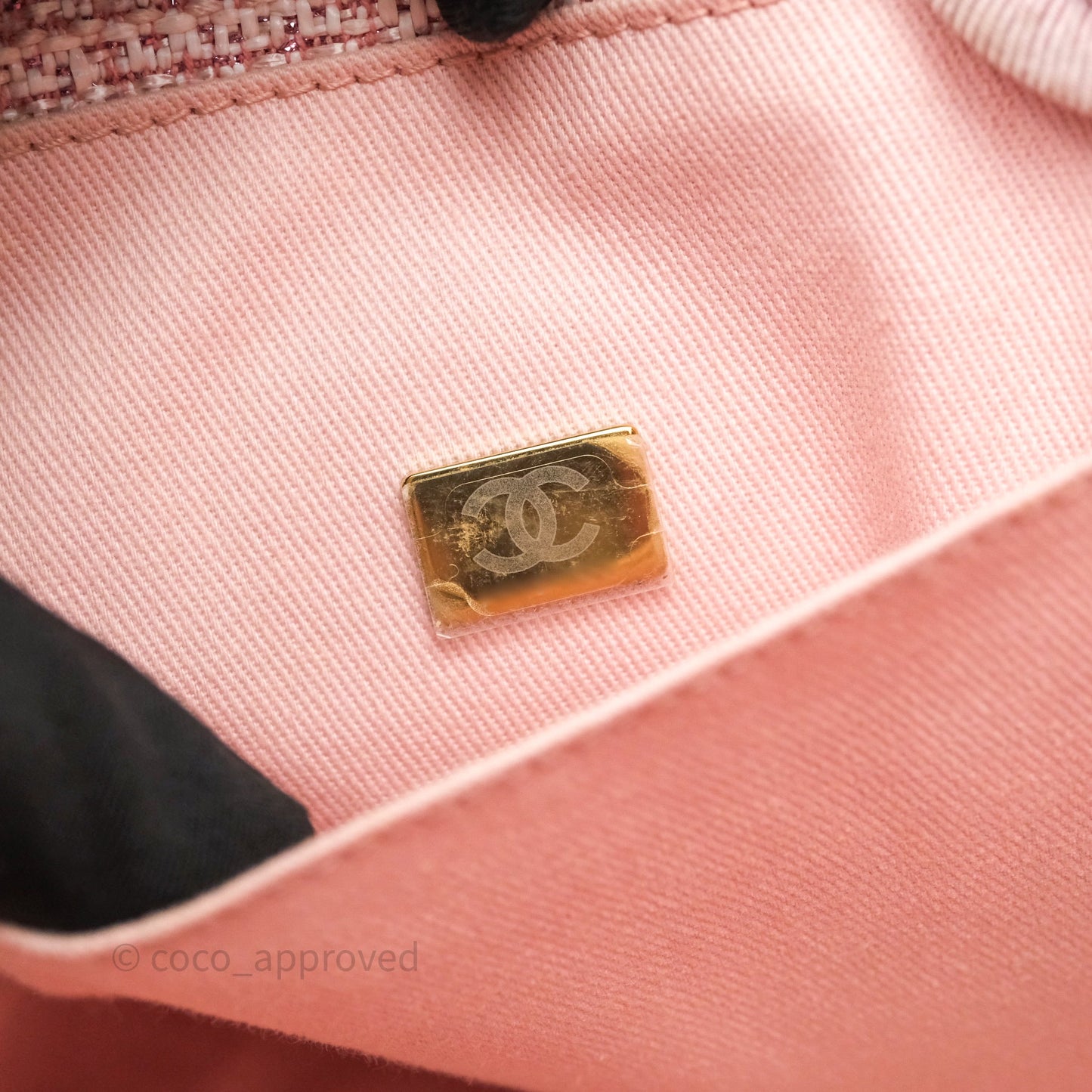 Chanel Medium Deauville Pink Glitter Raffia Gold Hardware