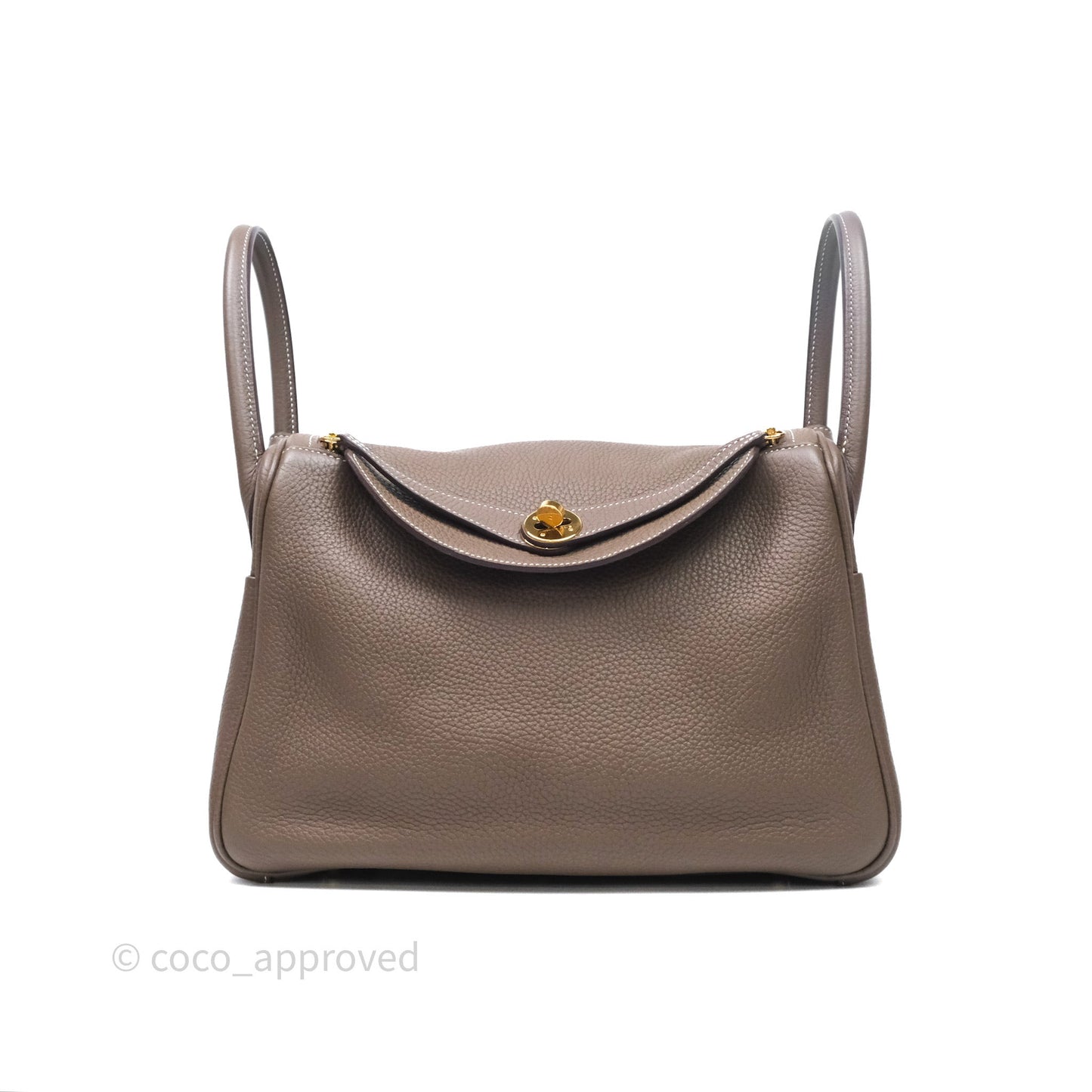Hermès Lindy 30 Etoupe 18 Clemence Gold Hardware
