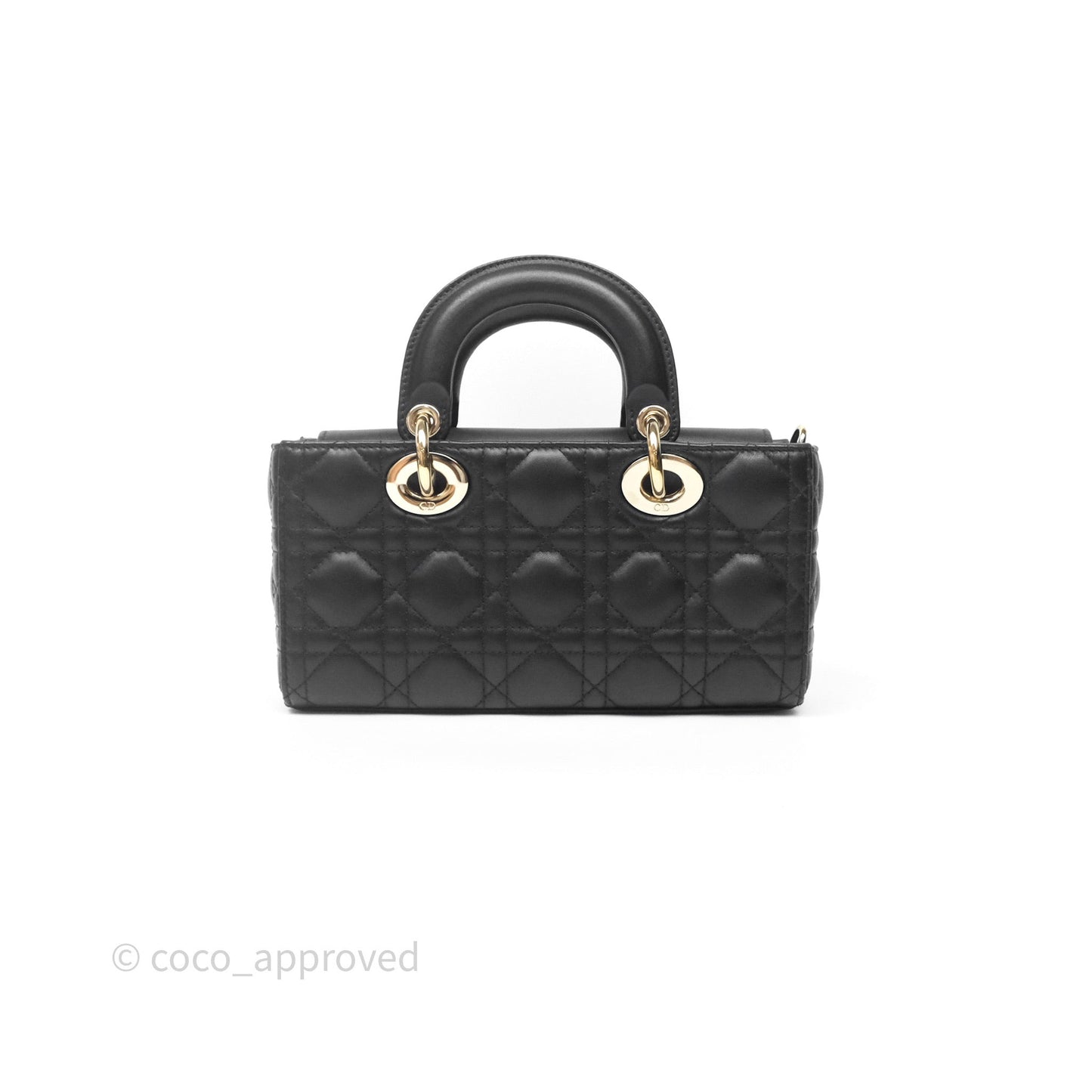 Dior Small Lady D-Joy Bag Black Lambskin Cannage Gold Hardware
