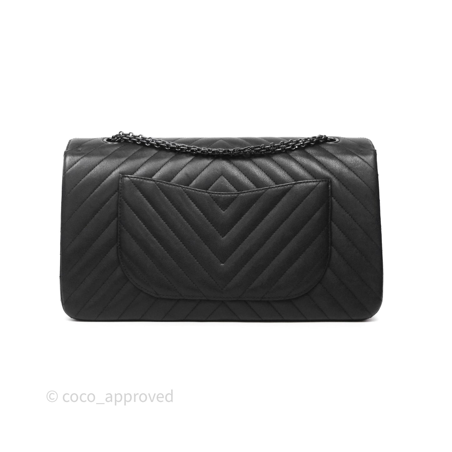 Chanel Reissue 227 Chevron So Black Calfskin
