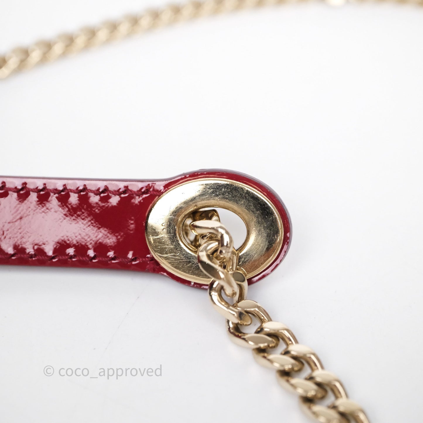 Christian Dior Mini Lady Dior Red Patent Cannage Gold Hardware