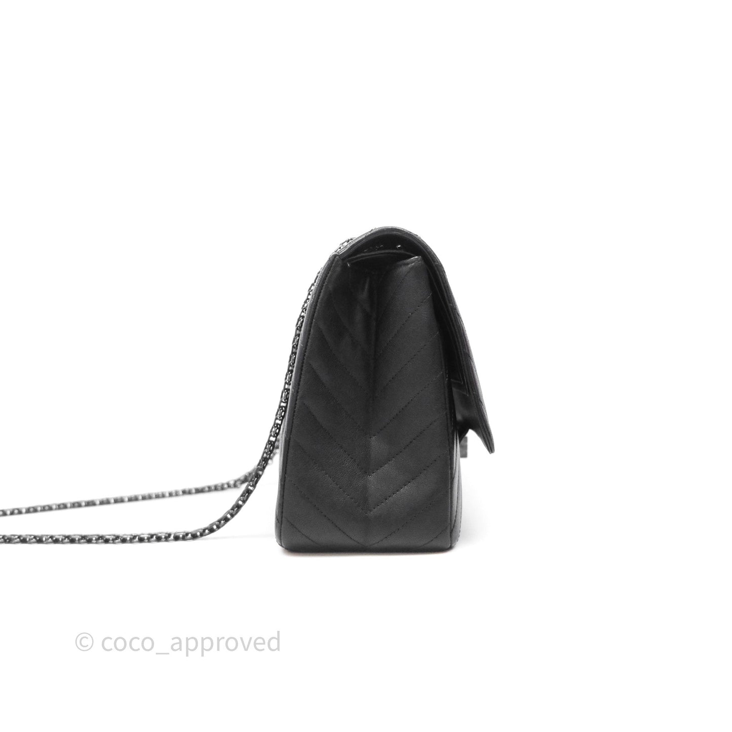 Chanel Reissue 227 Chevron So Black Calfskin