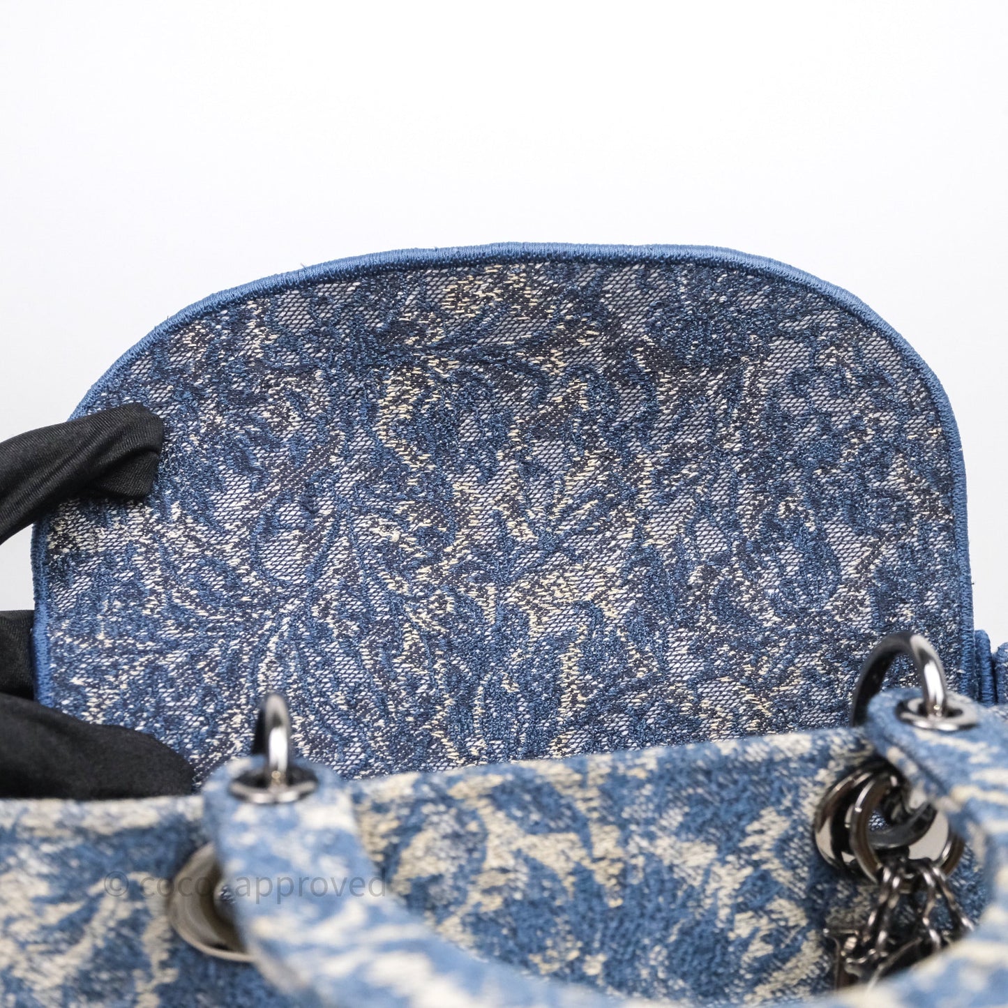 Christian Dior Medium Lady D-Lite Bag Blue Toile de Jouy Embroidery
