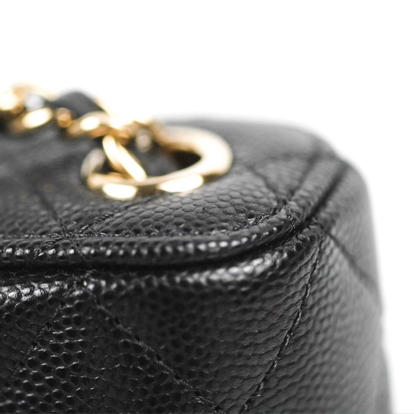 Chanel Vanity Phone Holder With Chain Black Caviar Gold Hardware