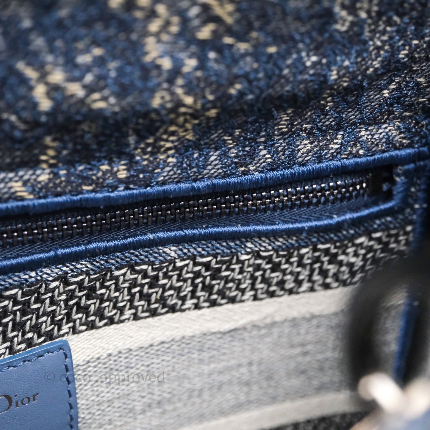 Christian Dior Medium Lady D-Lite Bag Blue Toile de Jouy Embroidery