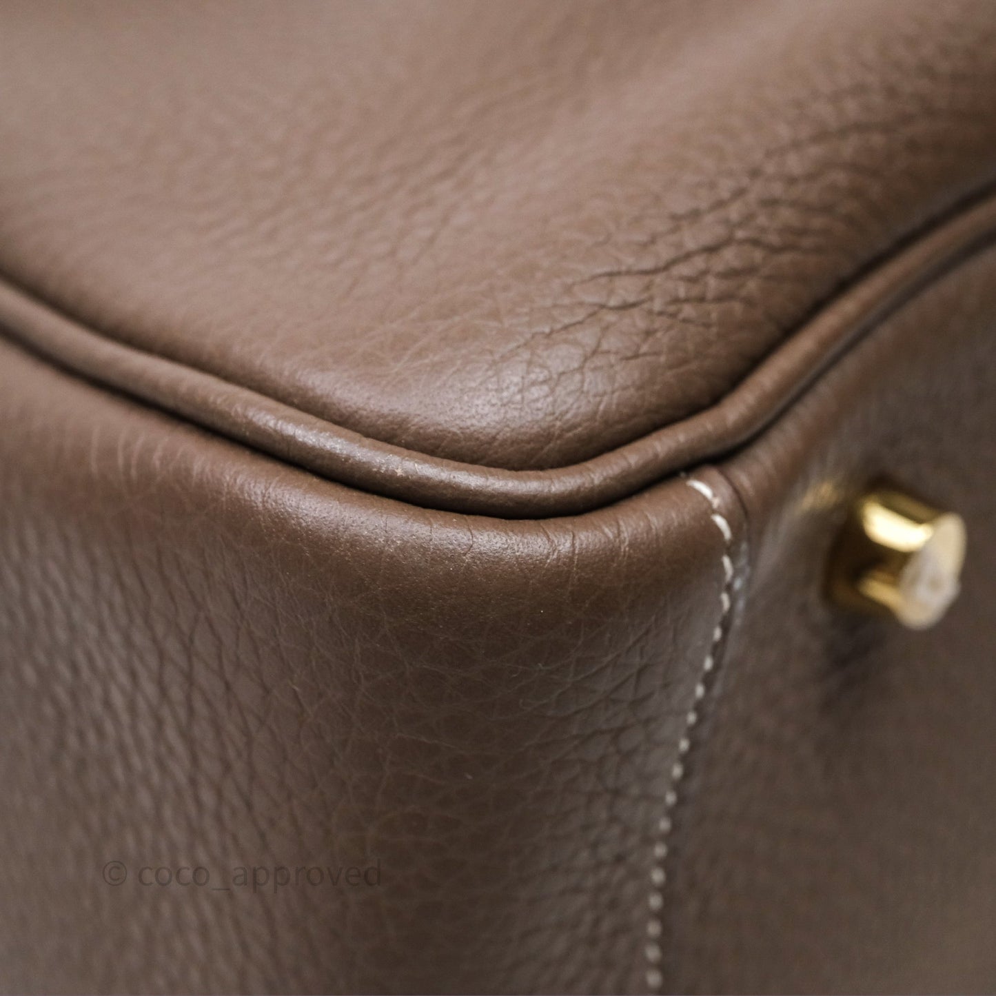 Hermès Lindy 30 Etoupe 18 Clemence Gold Hardware