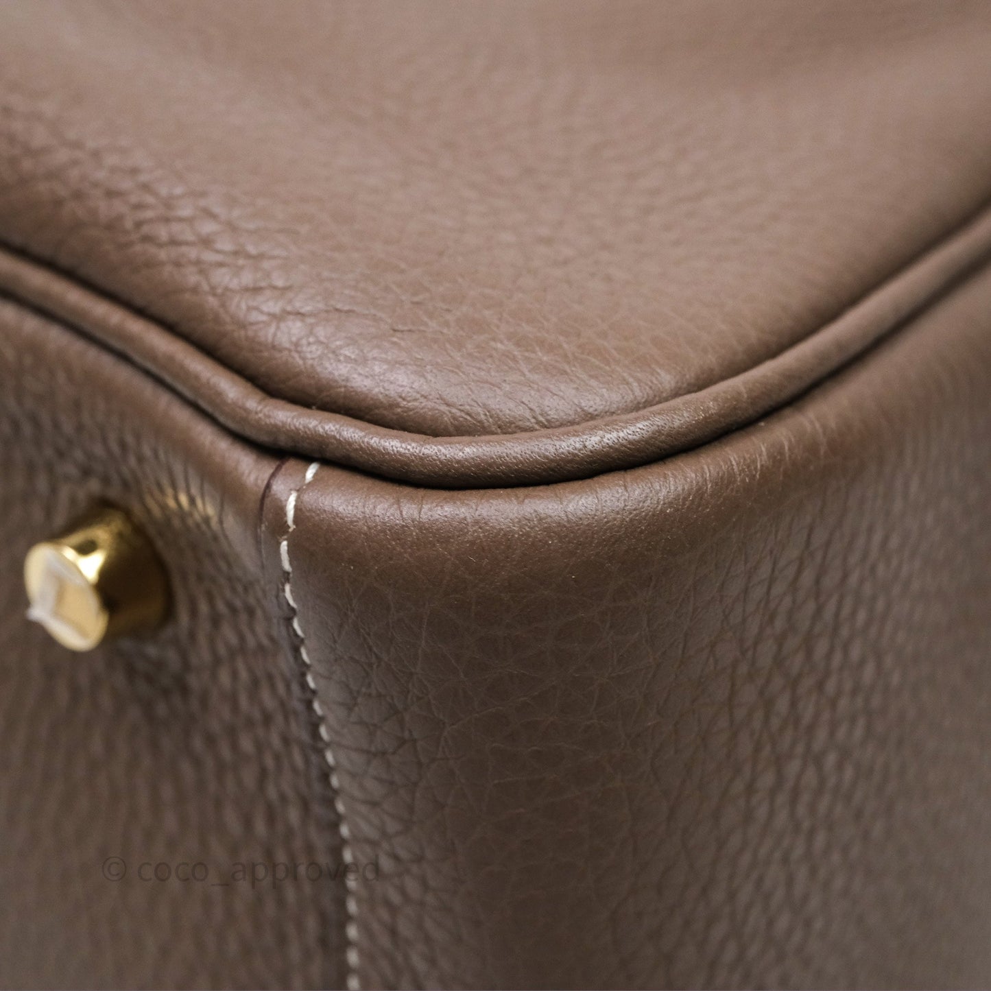 Hermès Lindy 30 Etoupe 18 Clemence Gold Hardware