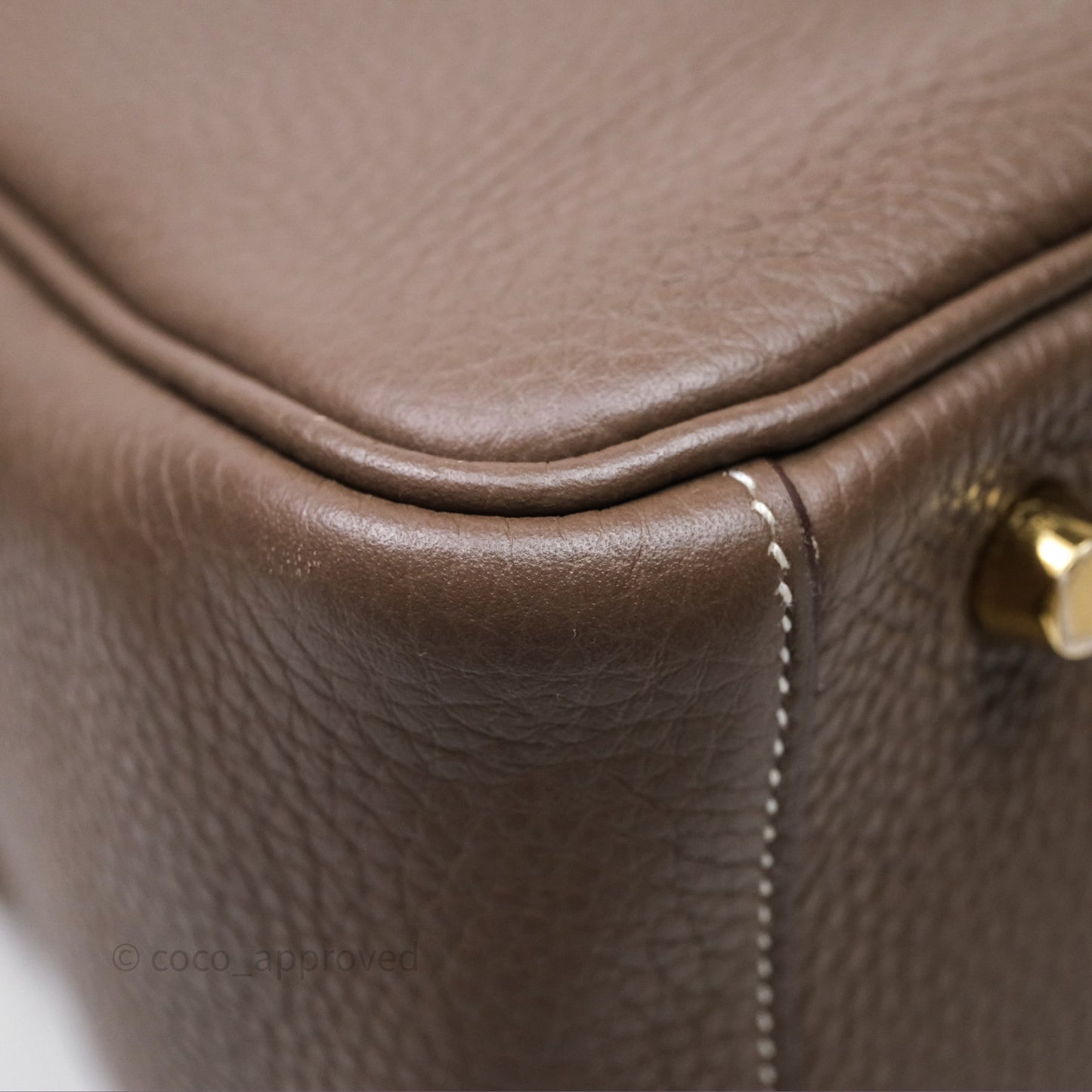 Hermès Lindy 30 Etoupe 18 Clemence Gold Hardware