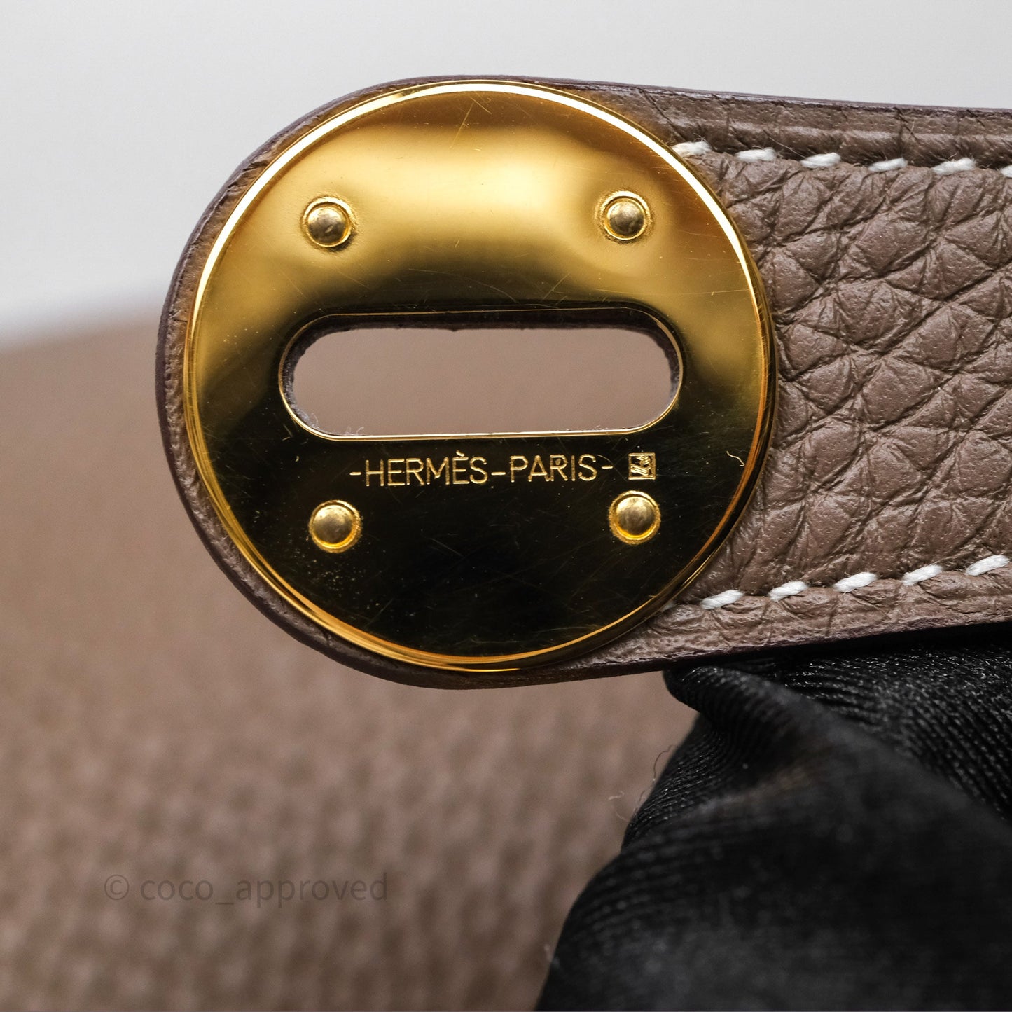 Hermès Lindy 30 Etoupe 18 Clemence Gold Hardware