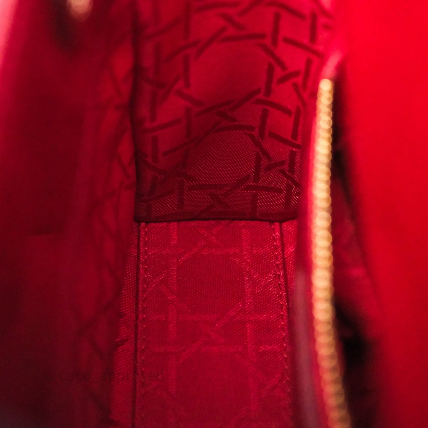 Christian Dior Mini Lady Dior Red Patent Cannage Gold Hardware