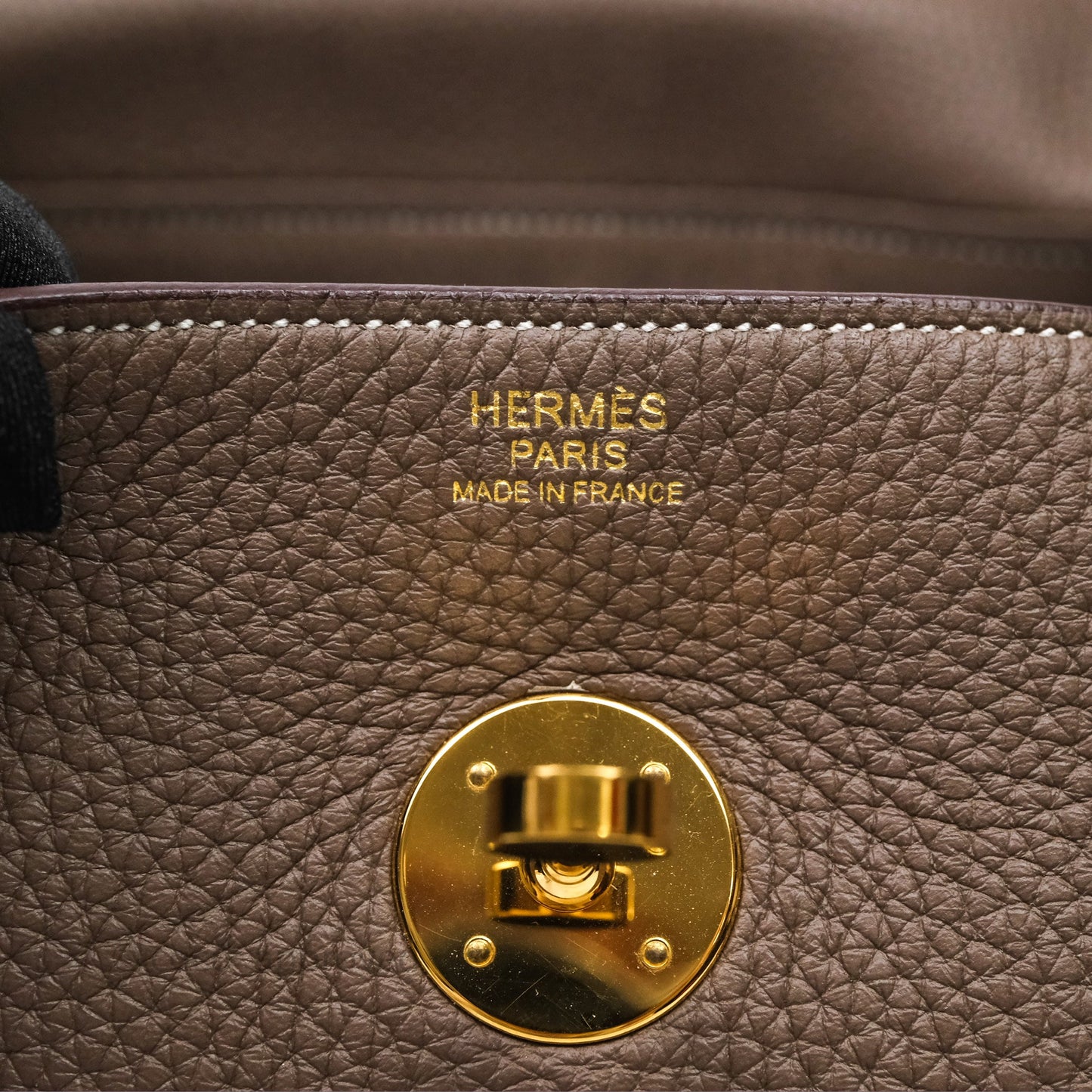 Hermès Lindy 30 Etoupe 18 Clemence Gold Hardware