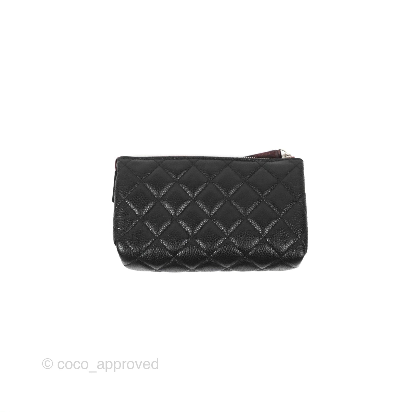 Chanel Toiletry Pouch Black Caviar Silver Hardware