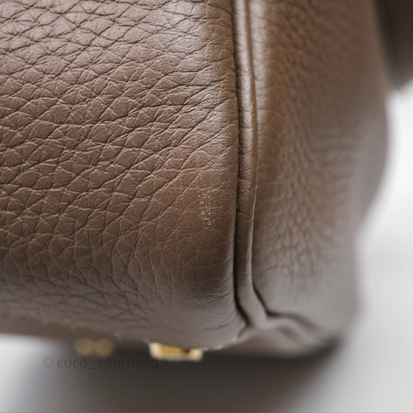 Hermès Lindy 30 Etoupe 18 Clemence Gold Hardware