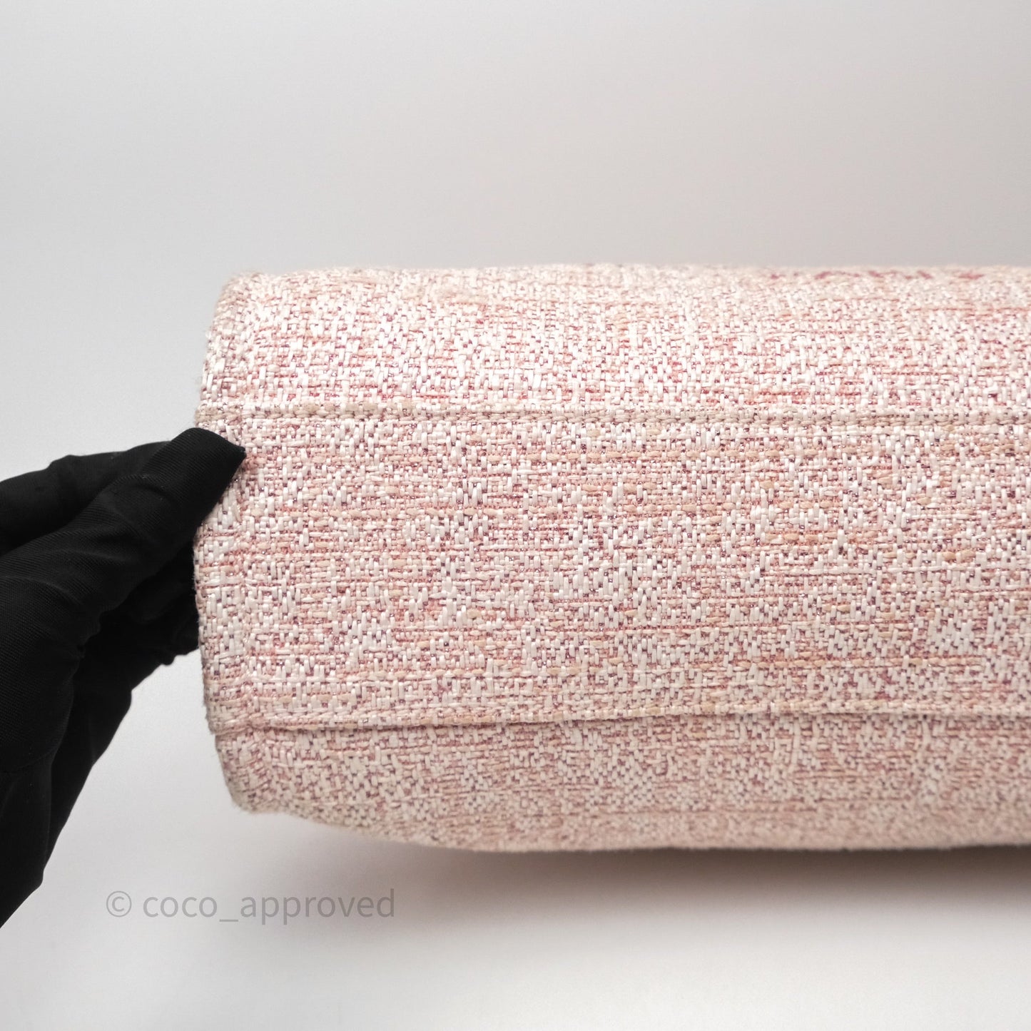 Chanel Medium Deauville Pink Glitter Raffia Gold Hardware