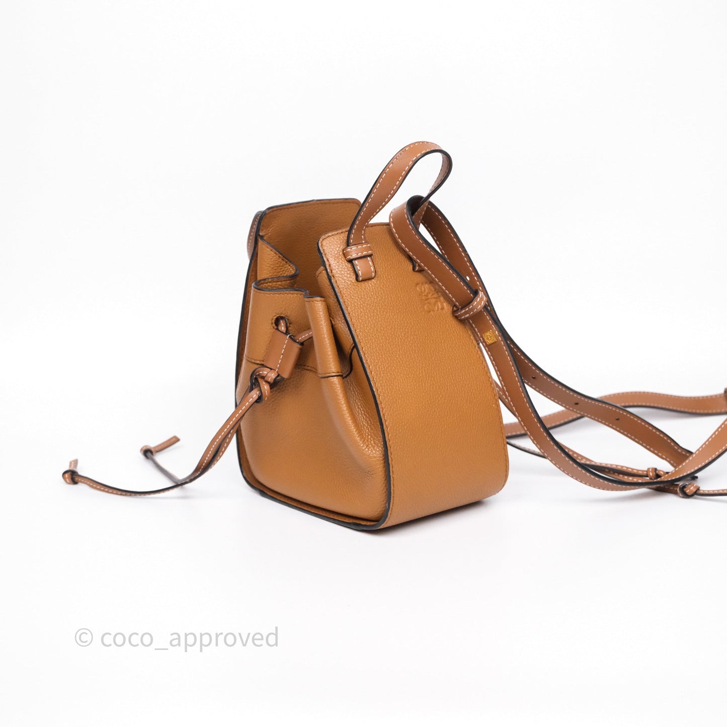 Loewe Mini Hammock Drawstring Tan Calfskin