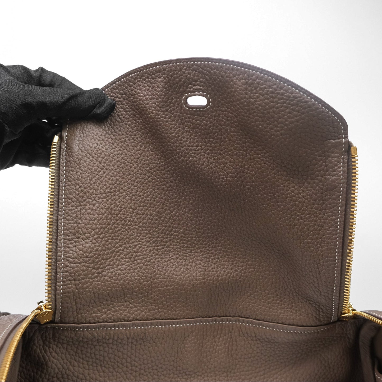 Hermès Lindy 30 Etoupe 18 Clemence Gold Hardware