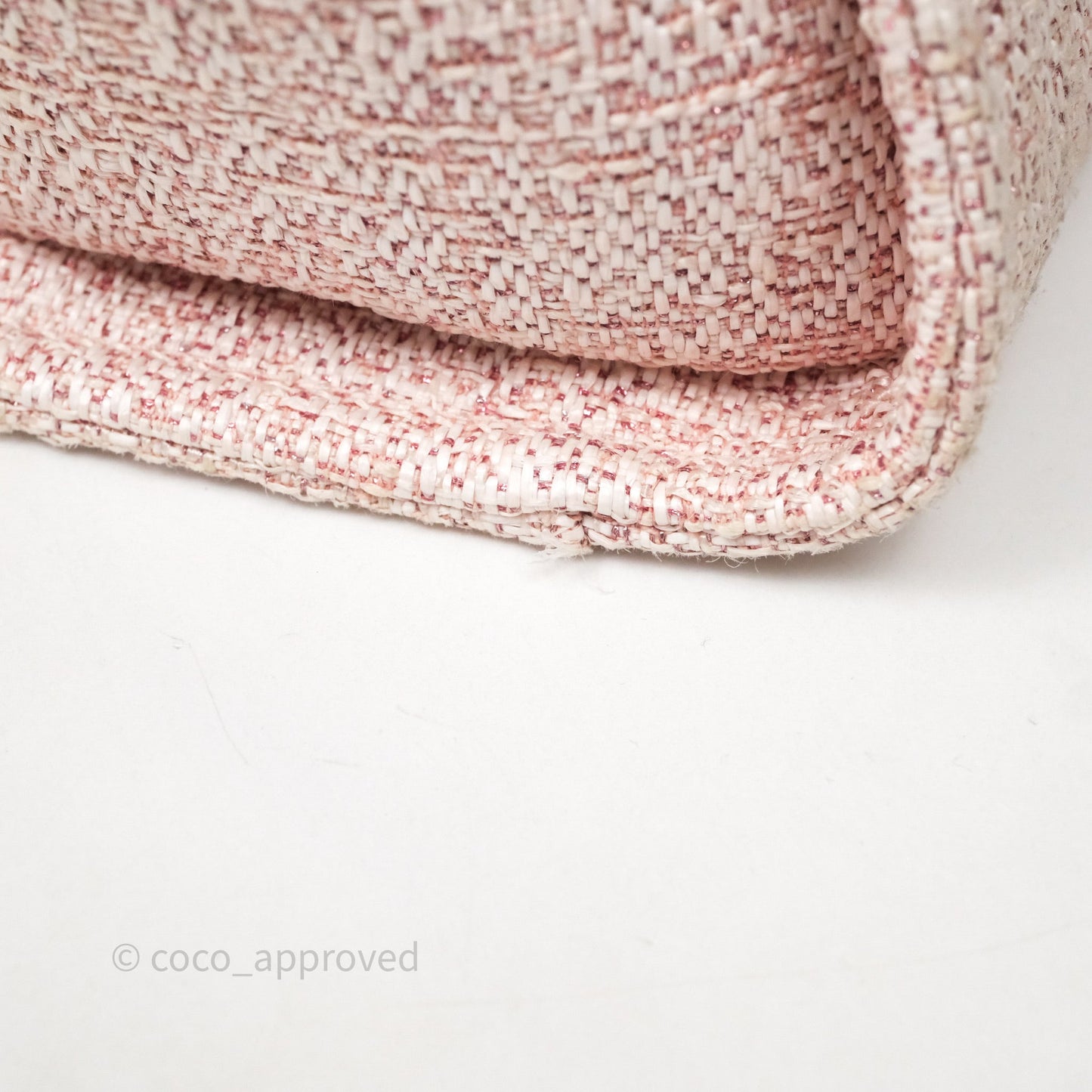 Chanel Medium Deauville Pink Glitter Raffia Gold Hardware
