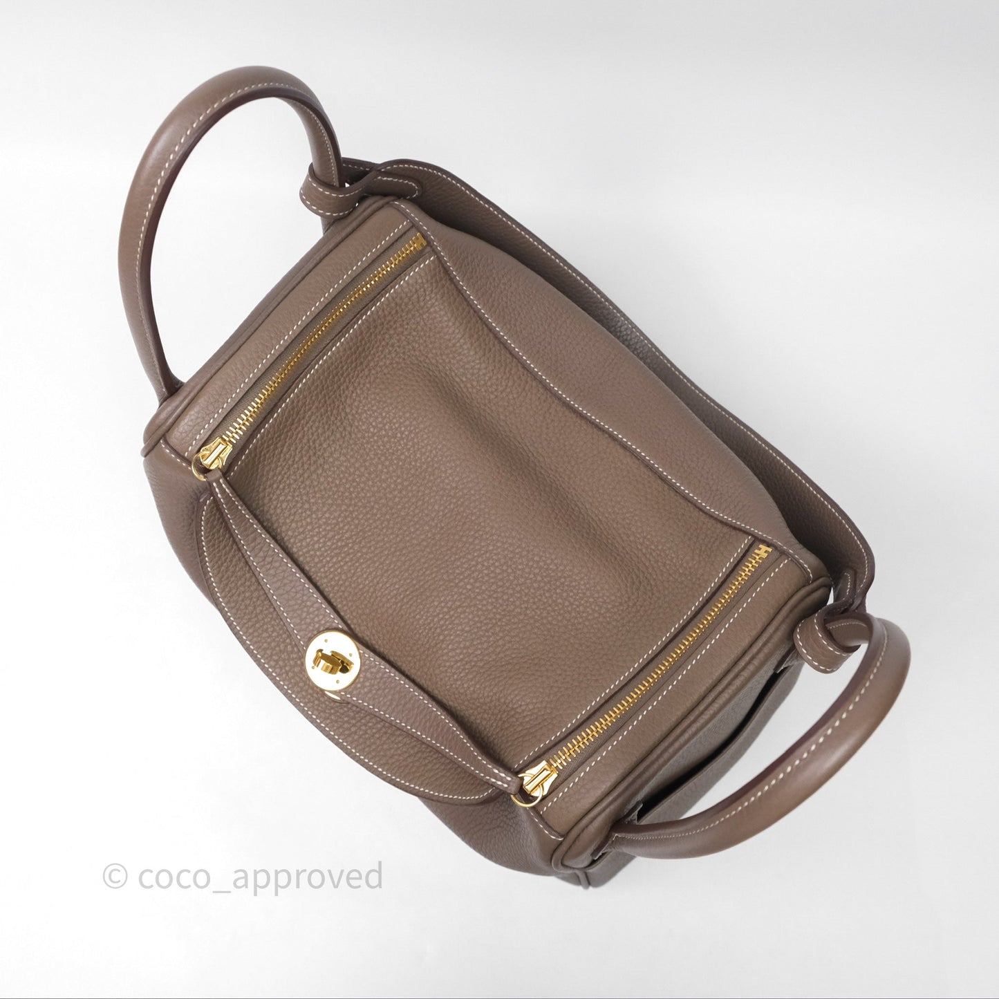 Hermès Lindy 30 Etoupe 18 Clemence Gold Hardware