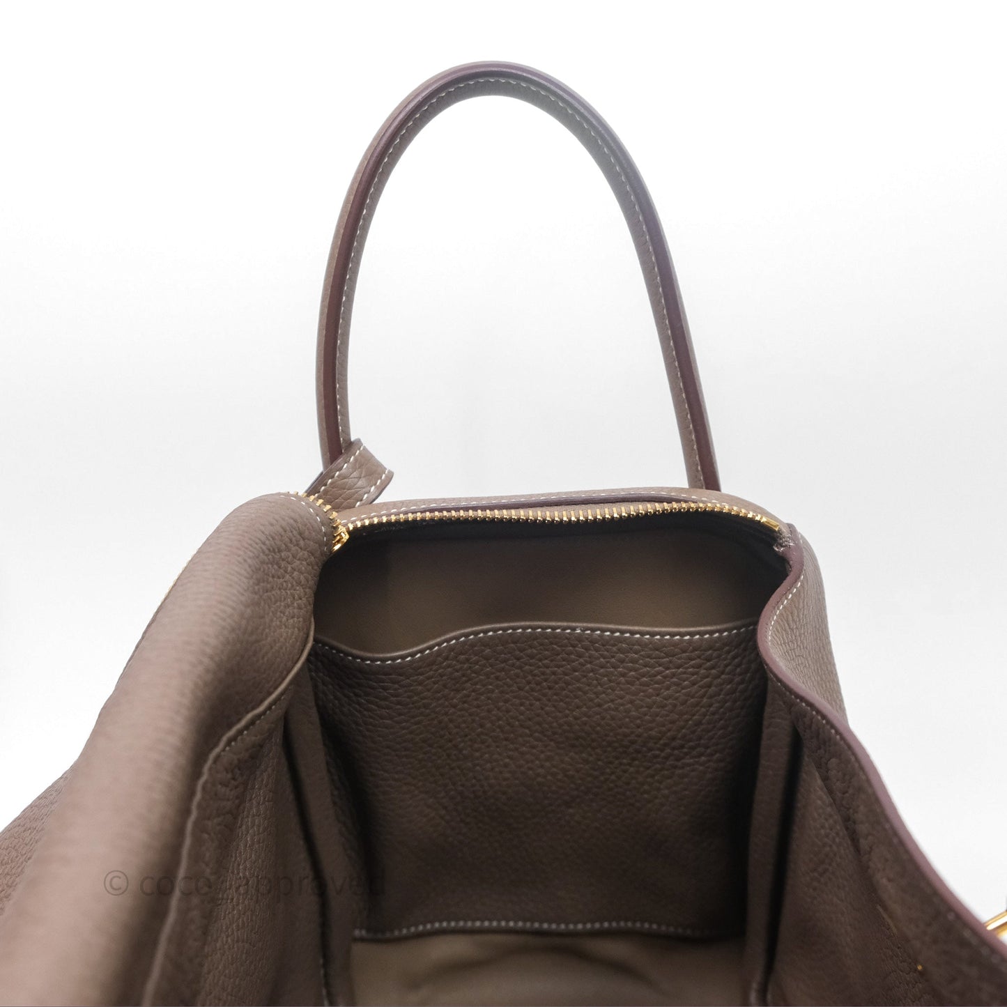 Hermès Lindy 30 Etoupe 18 Clemence Gold Hardware