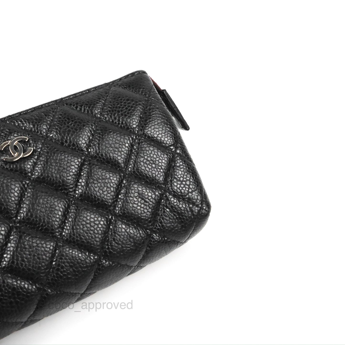 Chanel Toiletry Pouch Black Caviar Silver Hardware