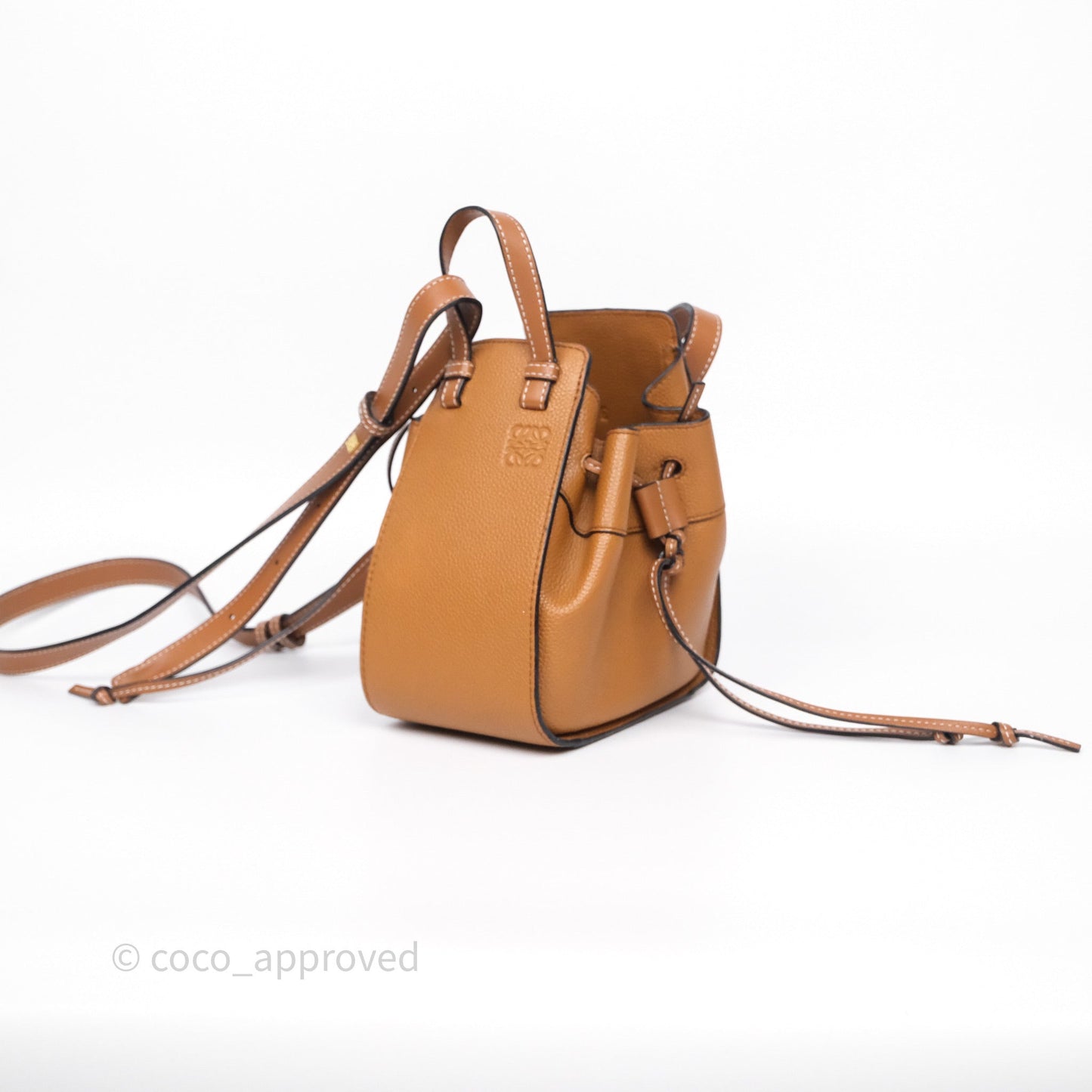 Loewe Mini Hammock Drawstring Tan Calfskin