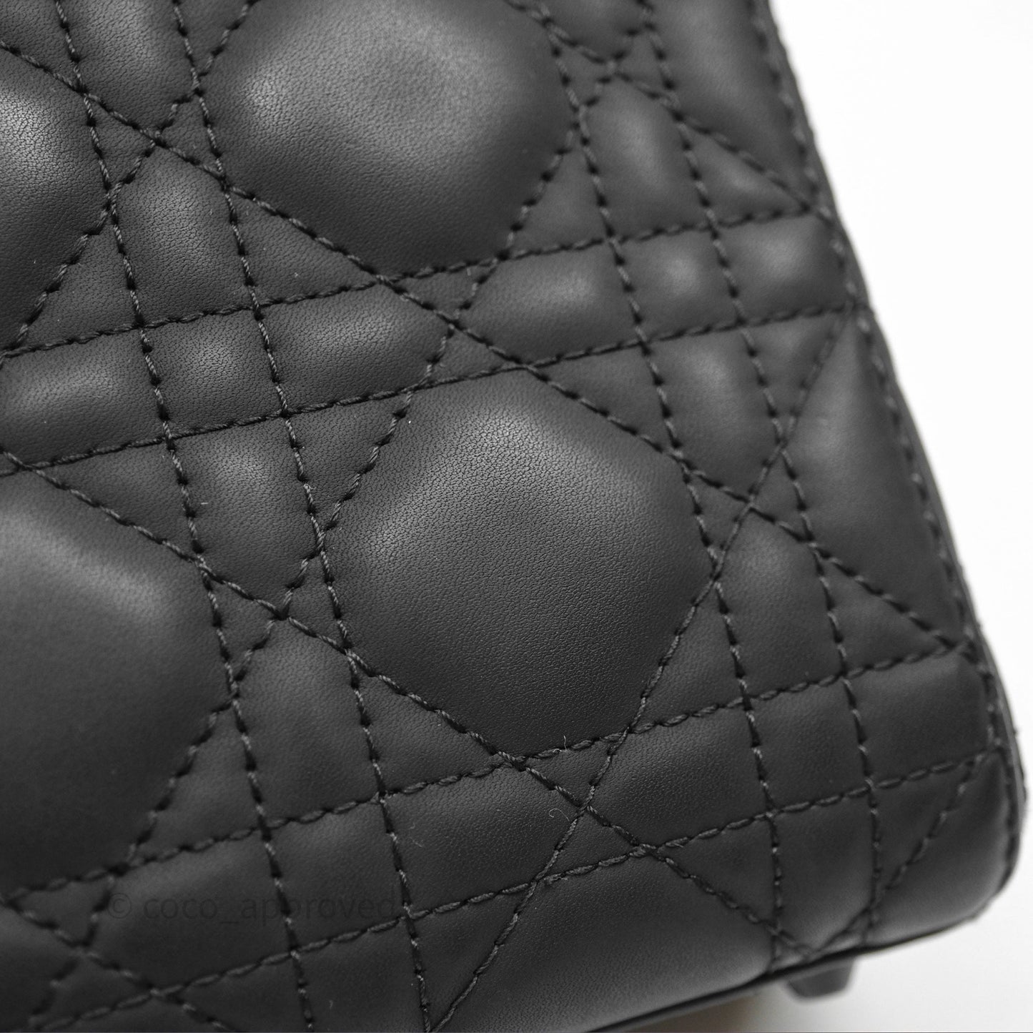 Christian Dior Mini Lady Dior Ultra Matte Black Cannage Calfskin