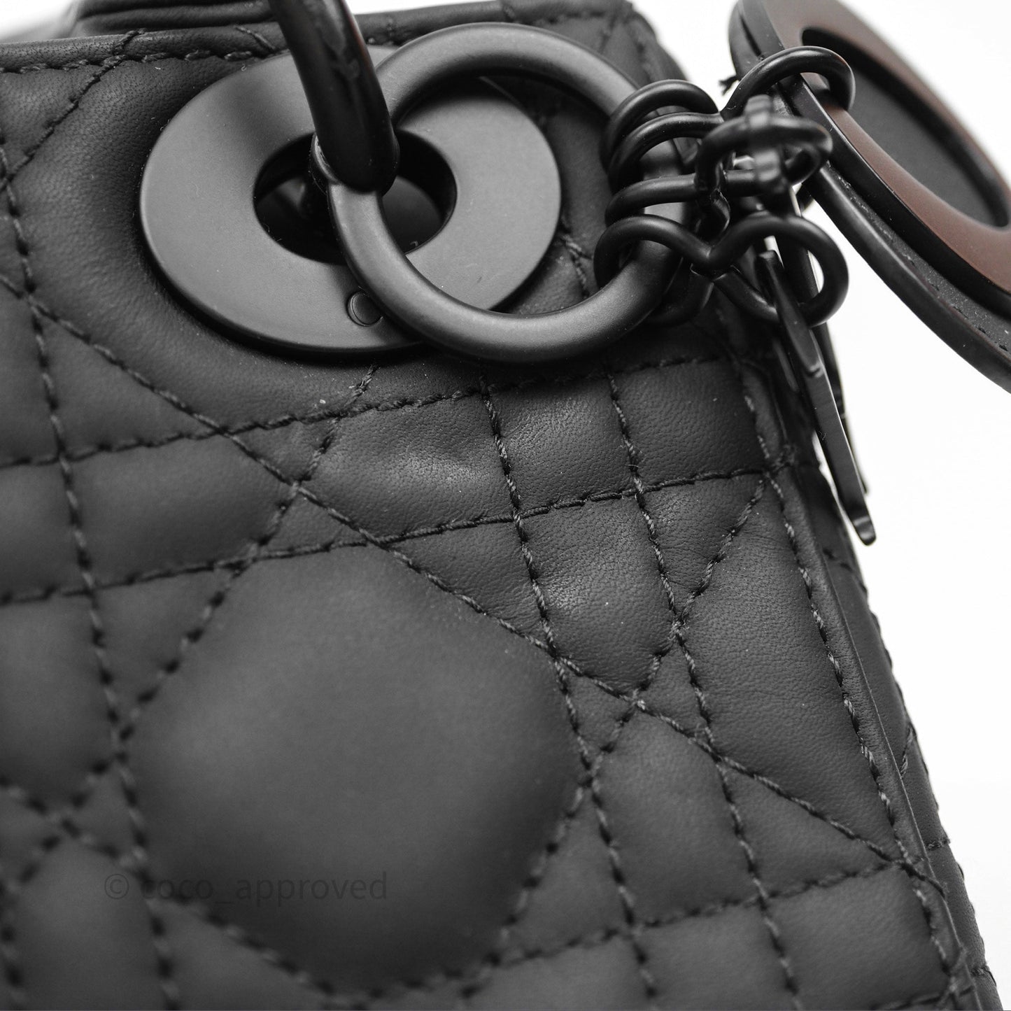 Christian Dior Mini Lady Dior Ultra Matte Black Cannage Calfskin