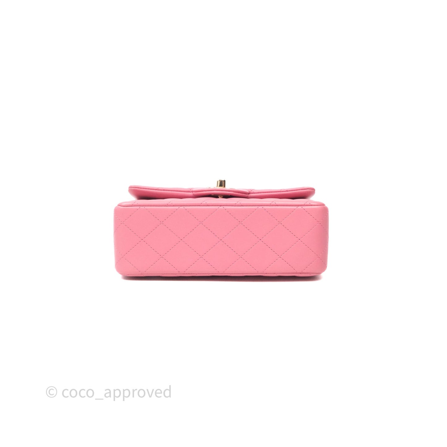 Chanel Top Handle Mini Rectangular Flap Pink Lambskin Gold Hardware