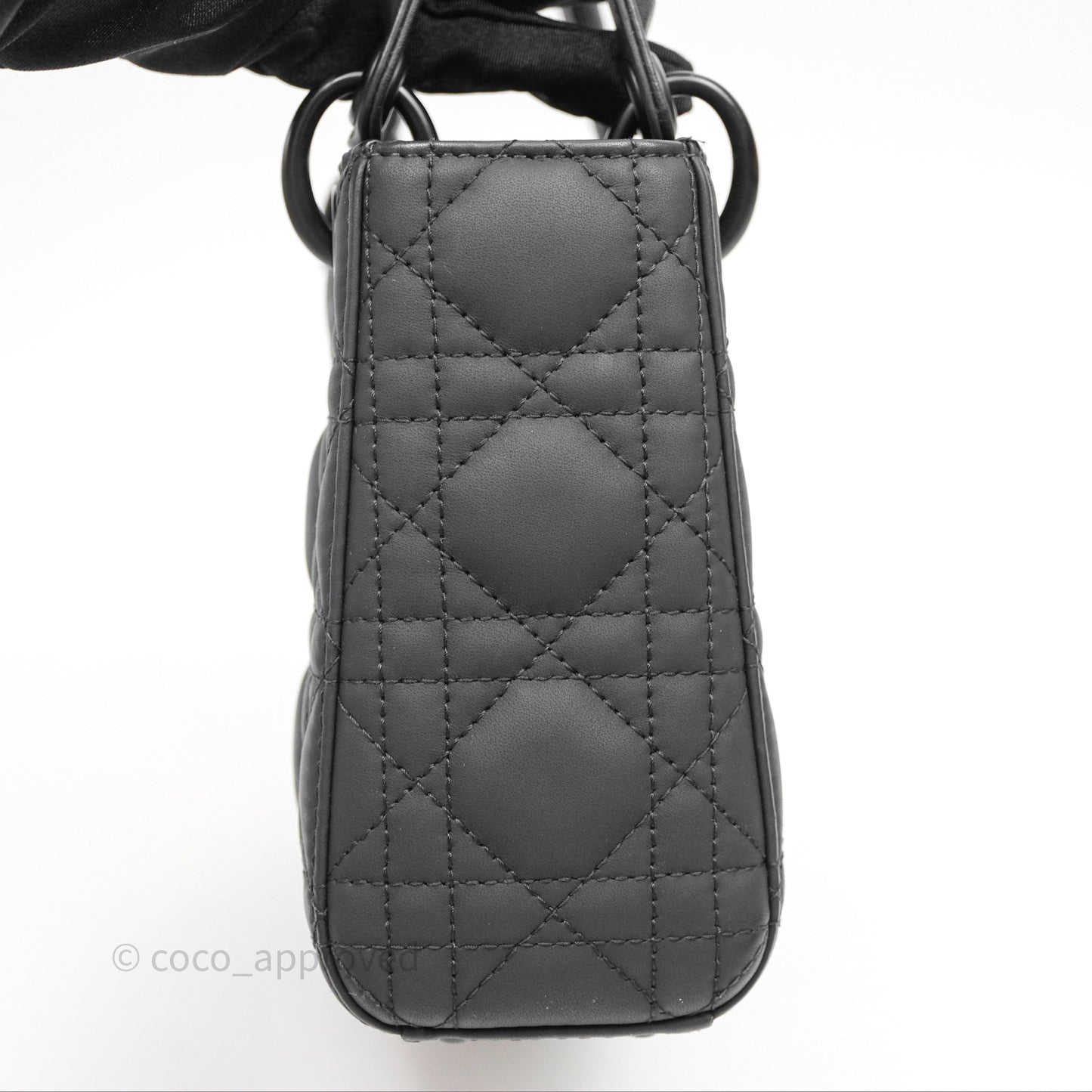 Christian Dior Mini Lady Dior Ultra Matte Black Cannage Calfskin