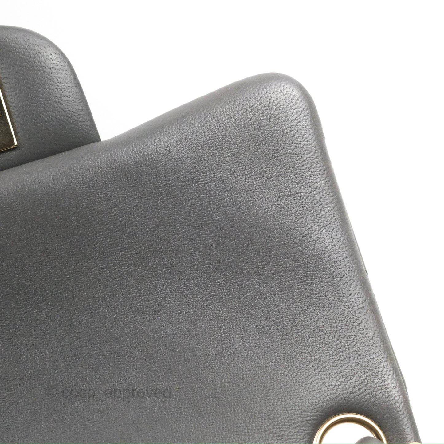 Chanel Quilted Mini Square Grey Lambskin Gold Hardware