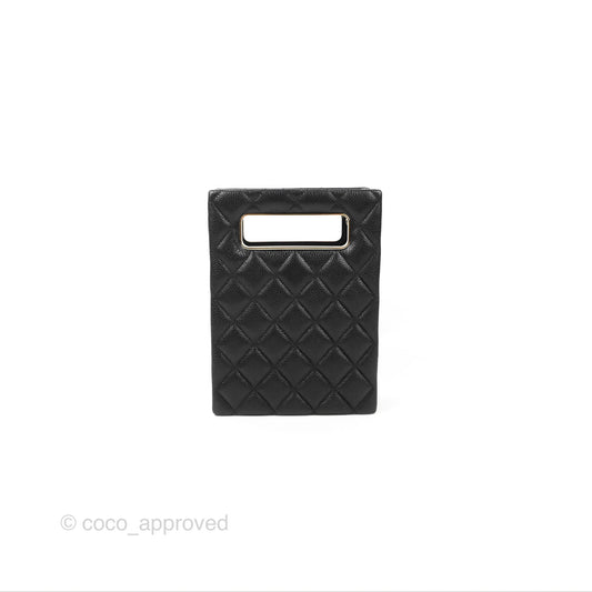 Chanel Evening Bag Black Caviar Gold Hardware 22S
