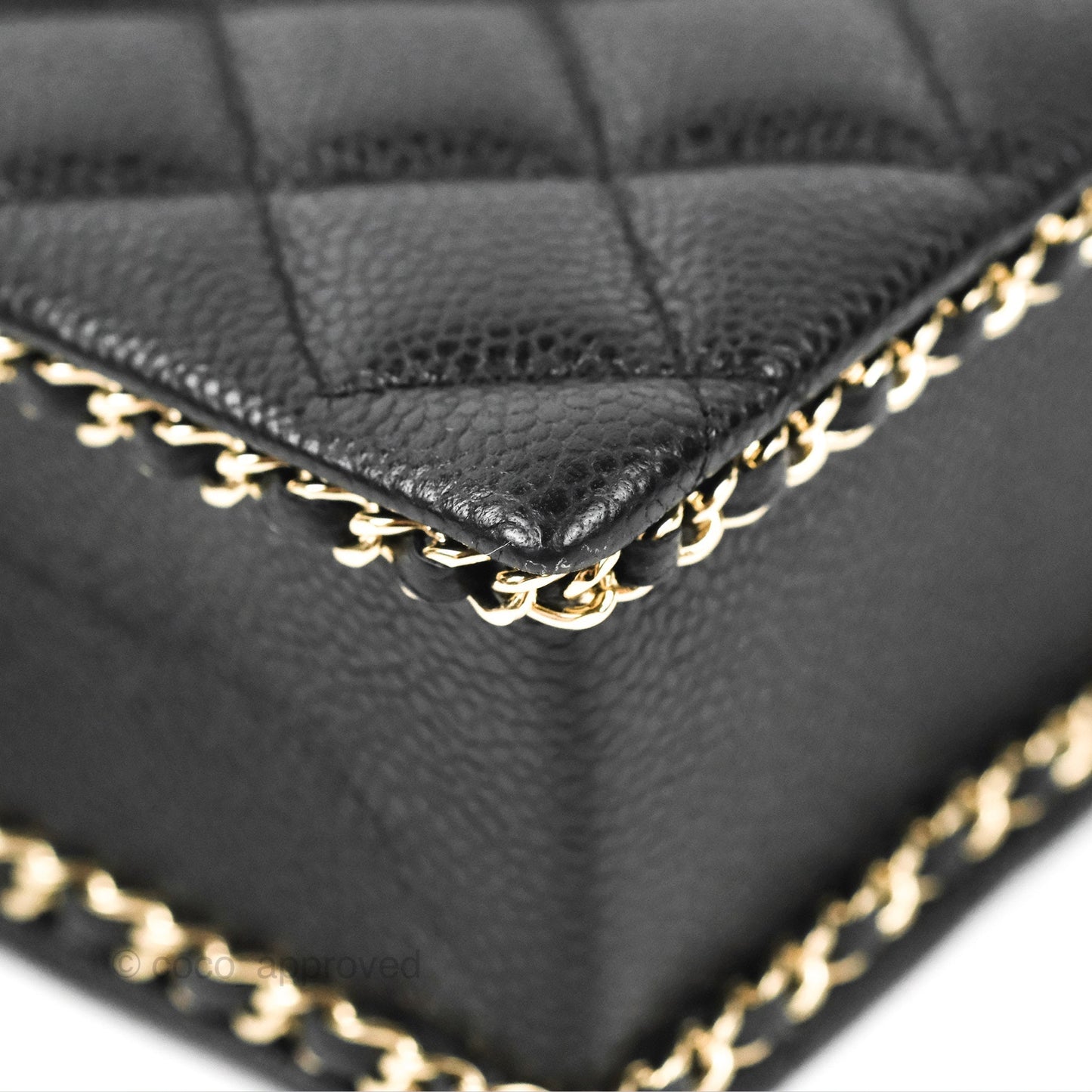 Chanel Evening Bag Black Caviar Gold Hardware 22S