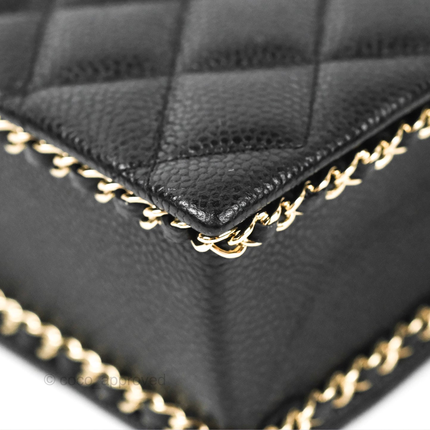 Chanel Evening Bag Black Caviar Gold Hardware 22S