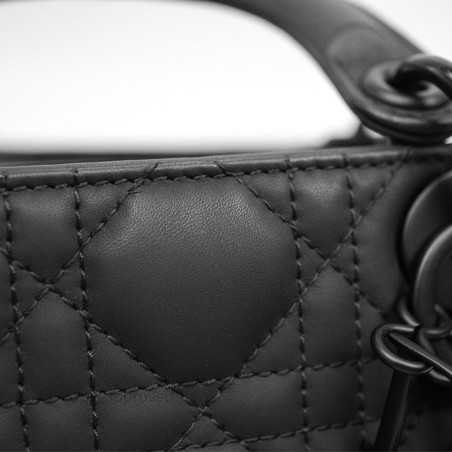 Christian Dior Mini Lady Dior Ultra Matte Black Cannage Calfskin