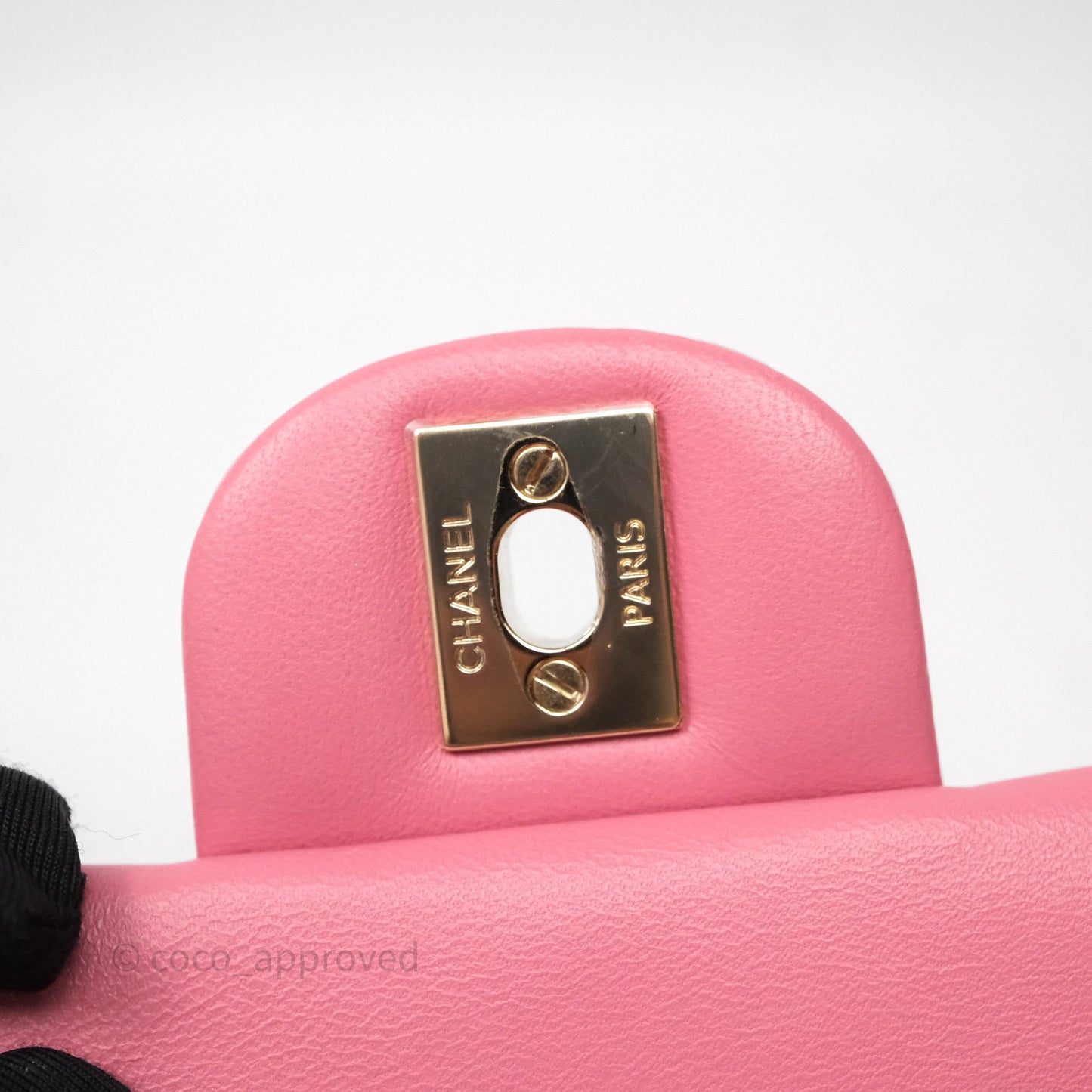 Chanel Top Handle Mini Rectangular Flap Pink Lambskin Gold Hardware