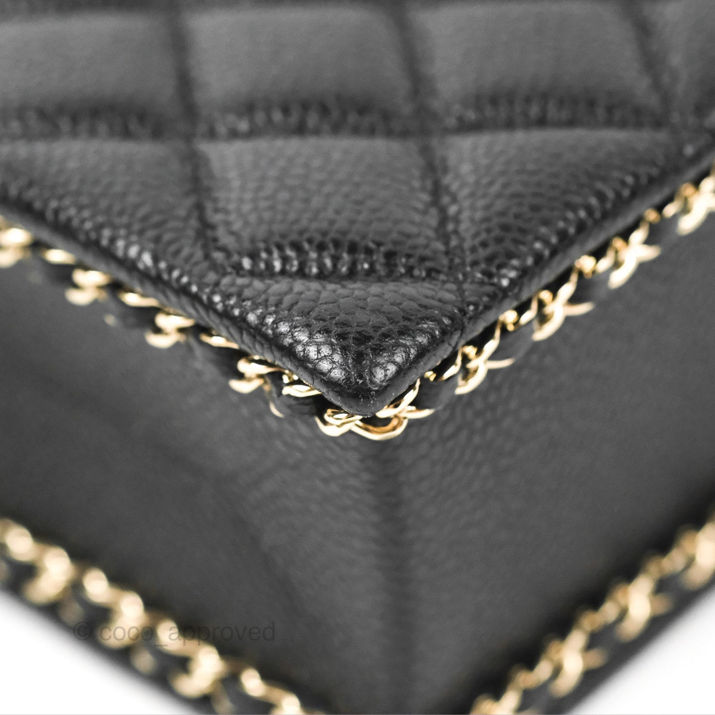 Chanel Evening Bag Black Caviar Gold Hardware 22S