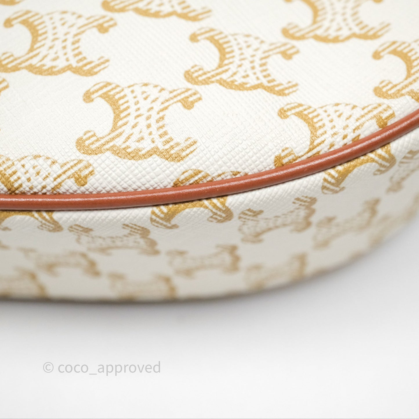 Celine Ava Bag In Triomphe Canvas Calfskin White