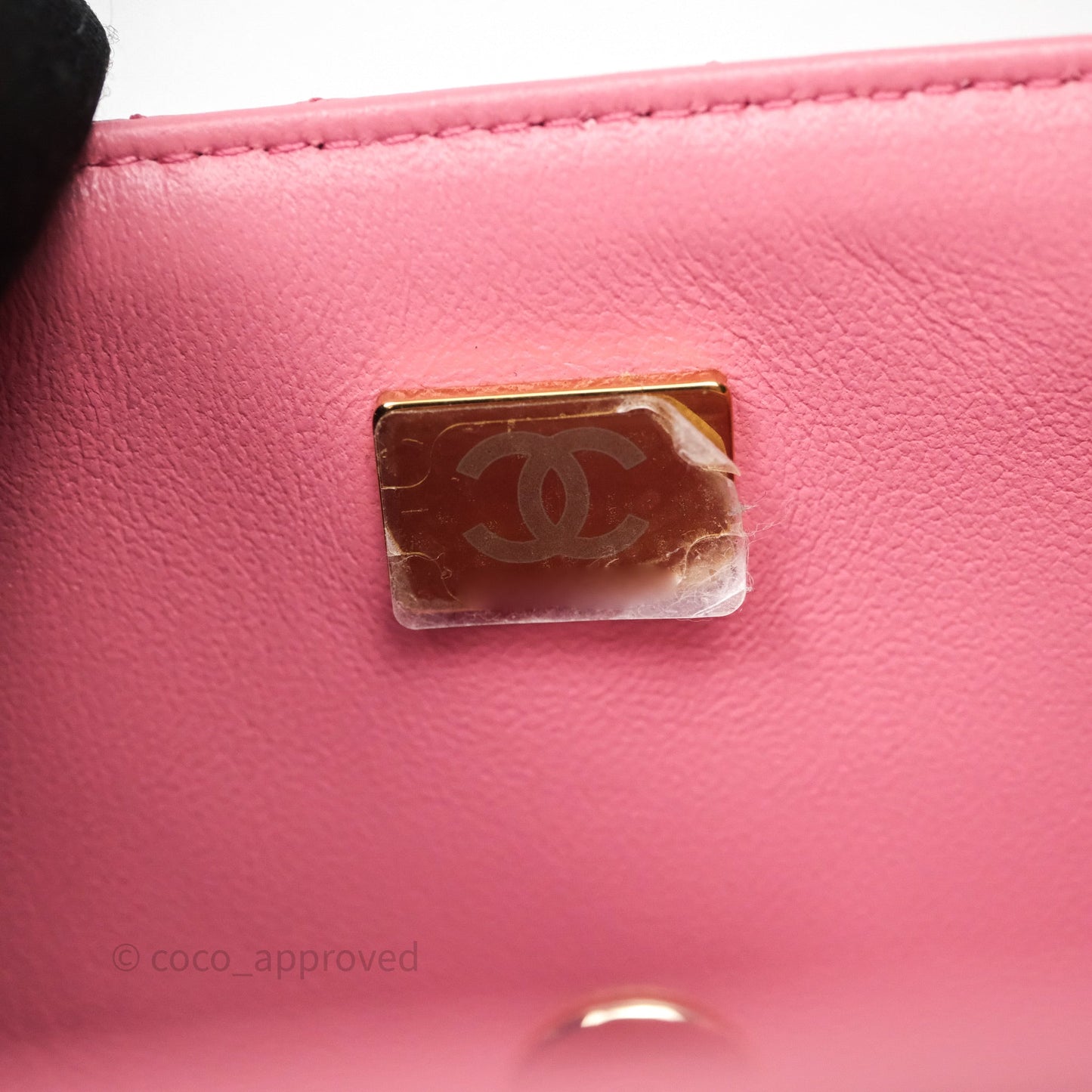 Chanel Top Handle Mini Rectangular Flap Pink Lambskin Gold Hardware