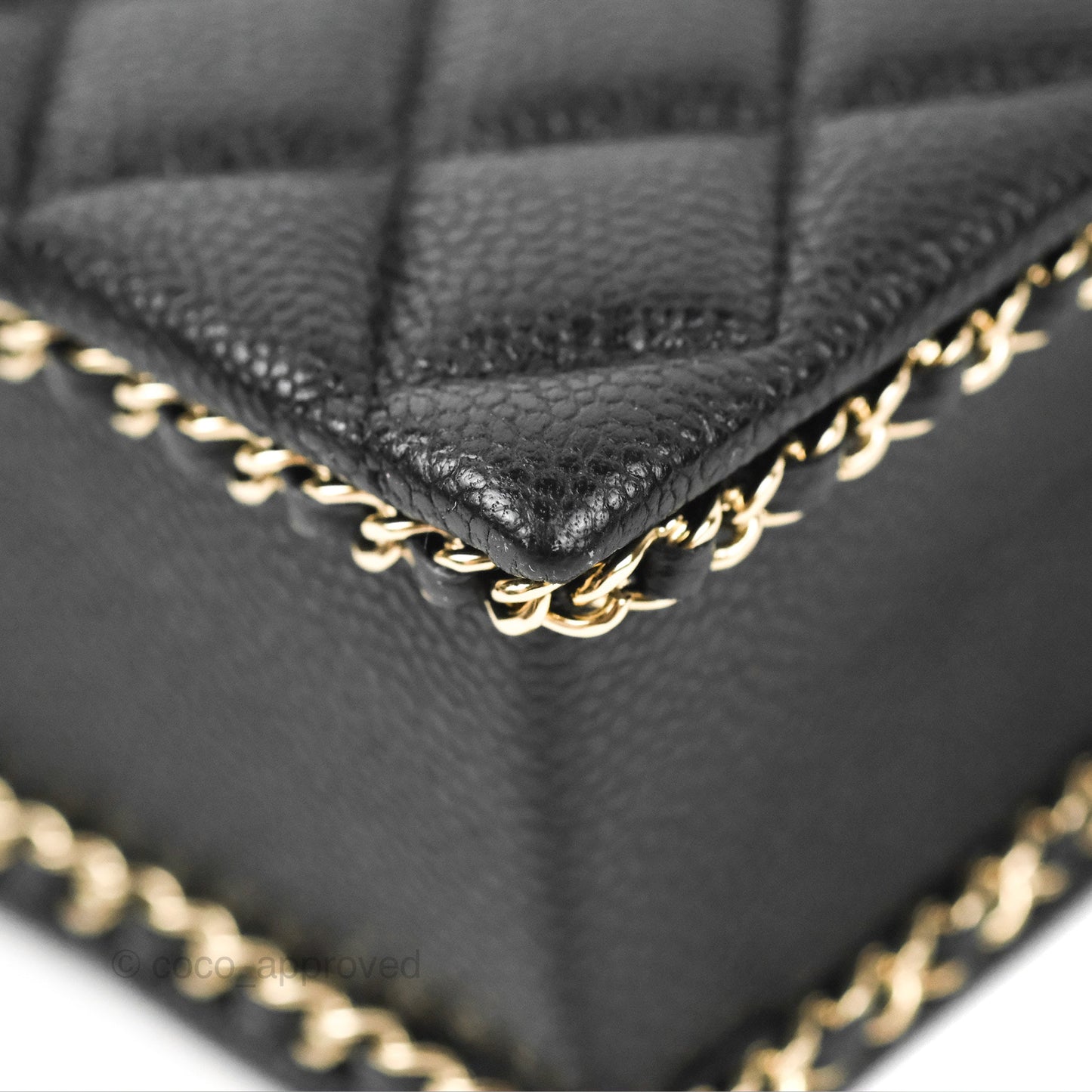 Chanel Evening Bag Black Caviar Gold Hardware 22S