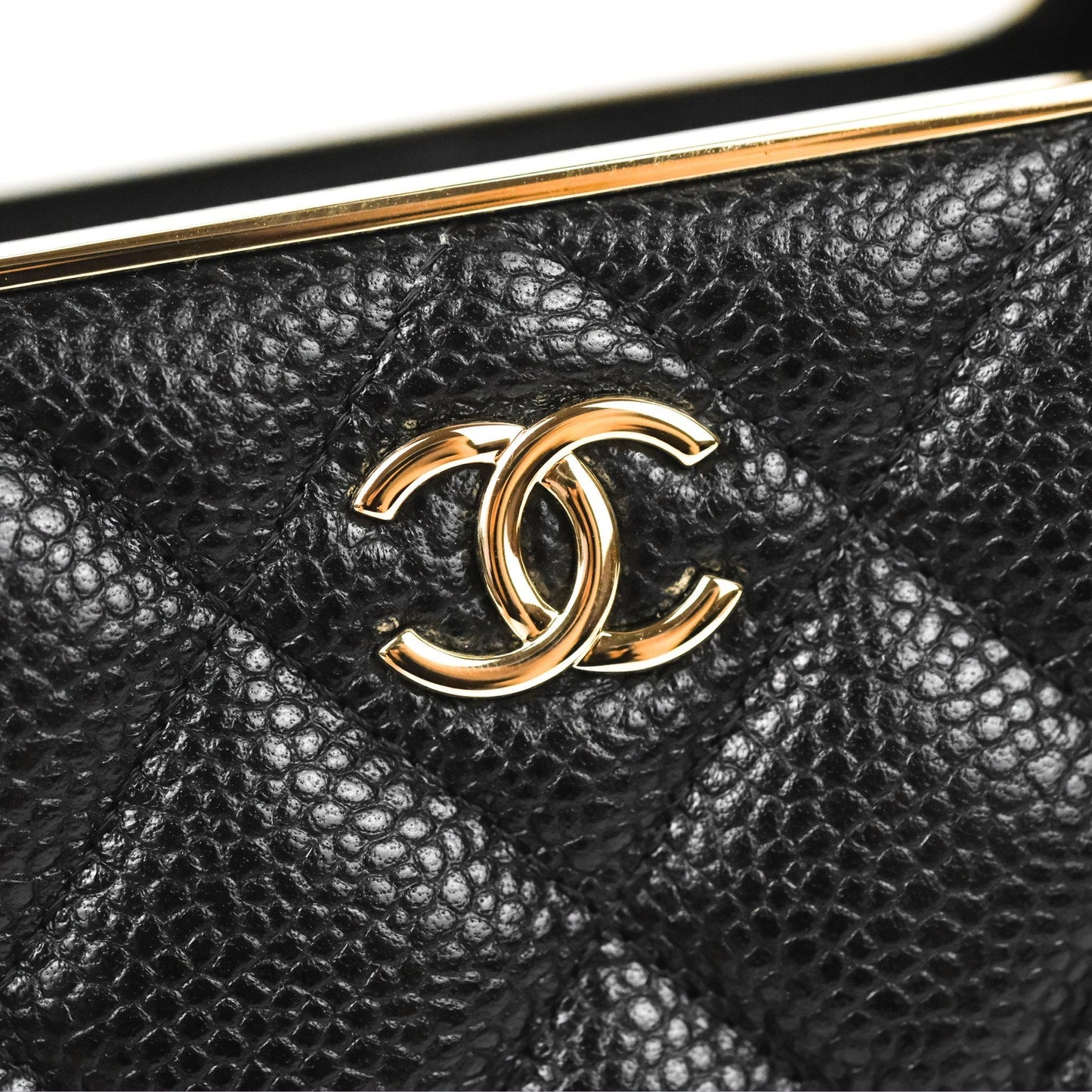 Chanel Evening Bag Black Caviar Gold Hardware 22S