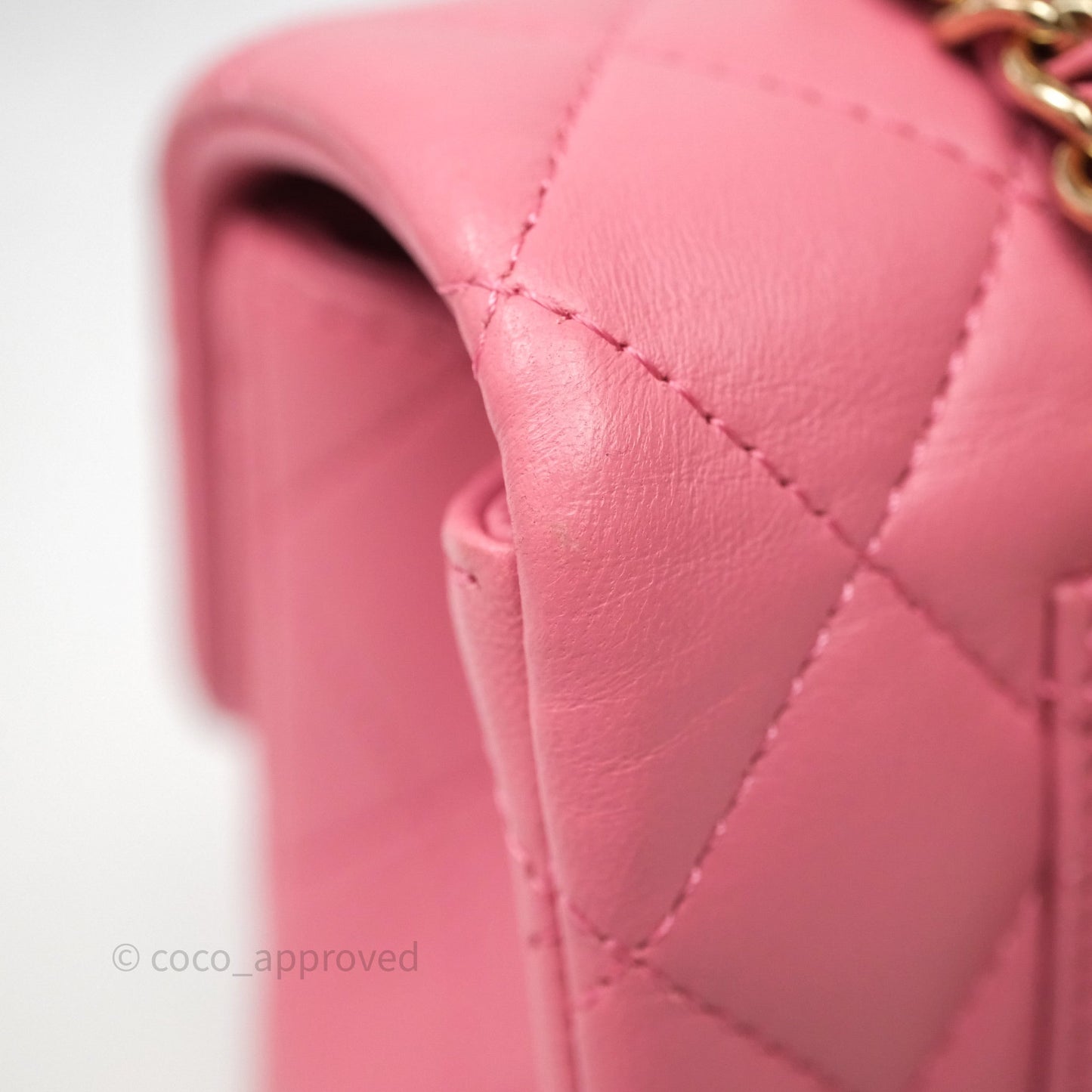 Chanel Top Handle Mini Rectangular Flap Pink Lambskin Gold Hardware