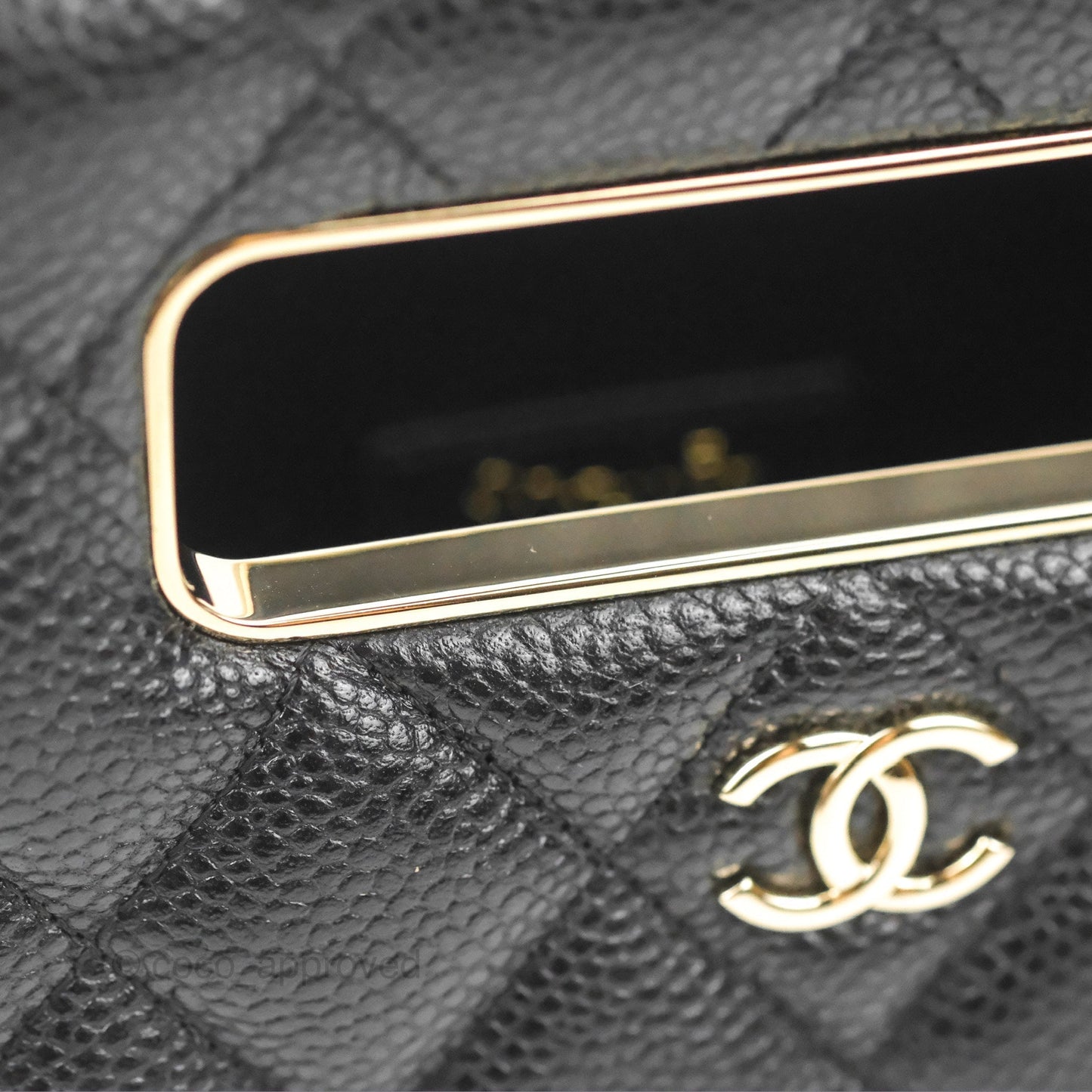 Chanel Evening Bag Black Caviar Gold Hardware 22S