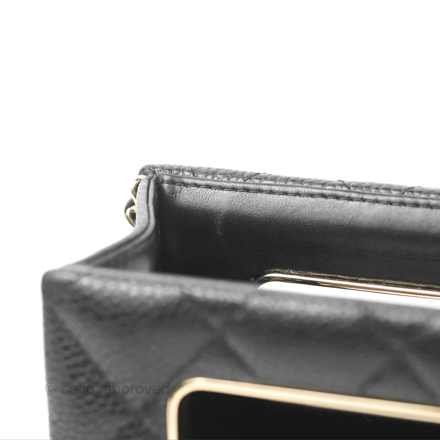 Chanel Evening Bag Black Caviar Gold Hardware 22S