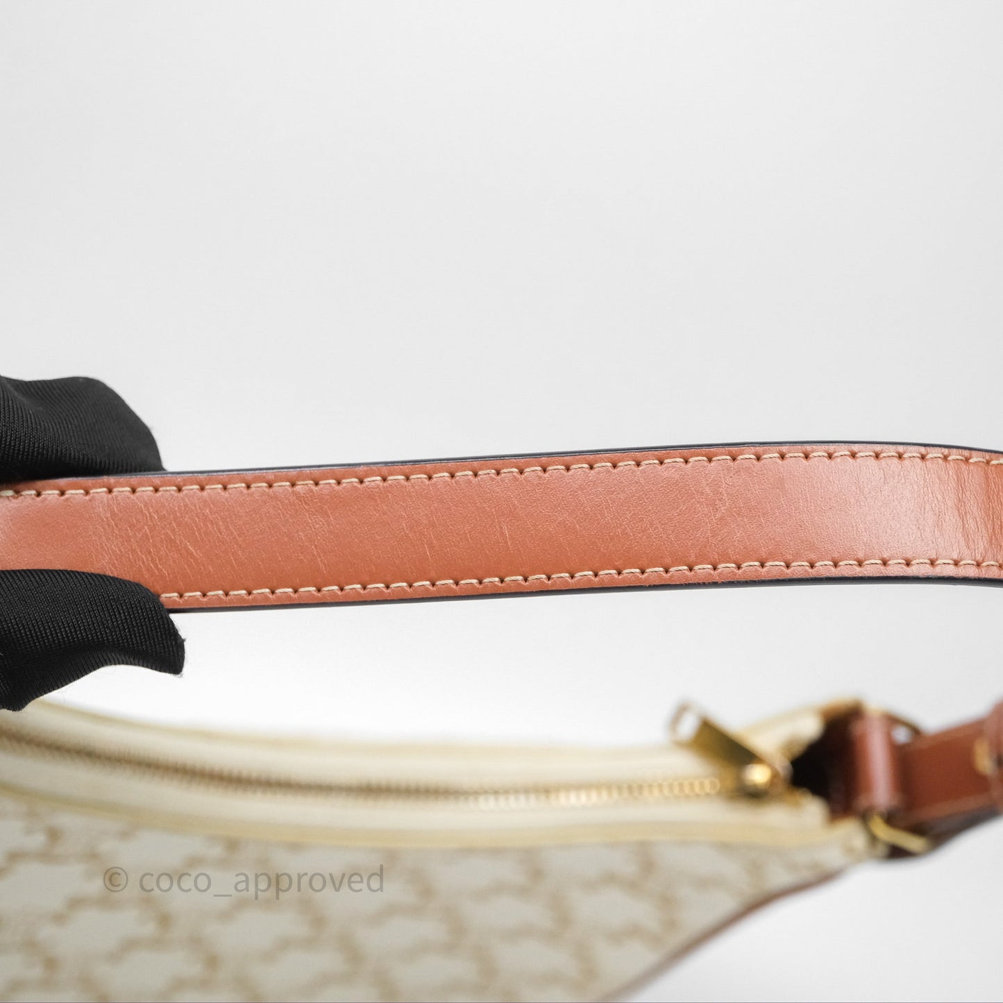 Celine Ava Bag In Triomphe Canvas Calfskin White