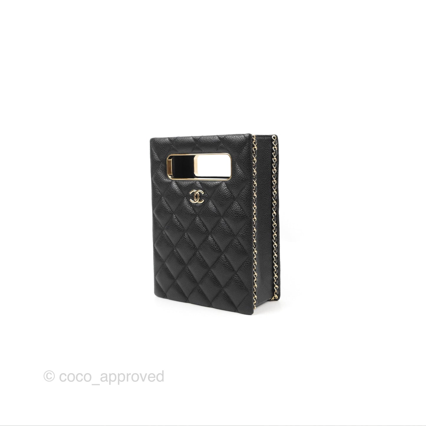 Chanel Evening Bag Black Caviar Gold Hardware 22S